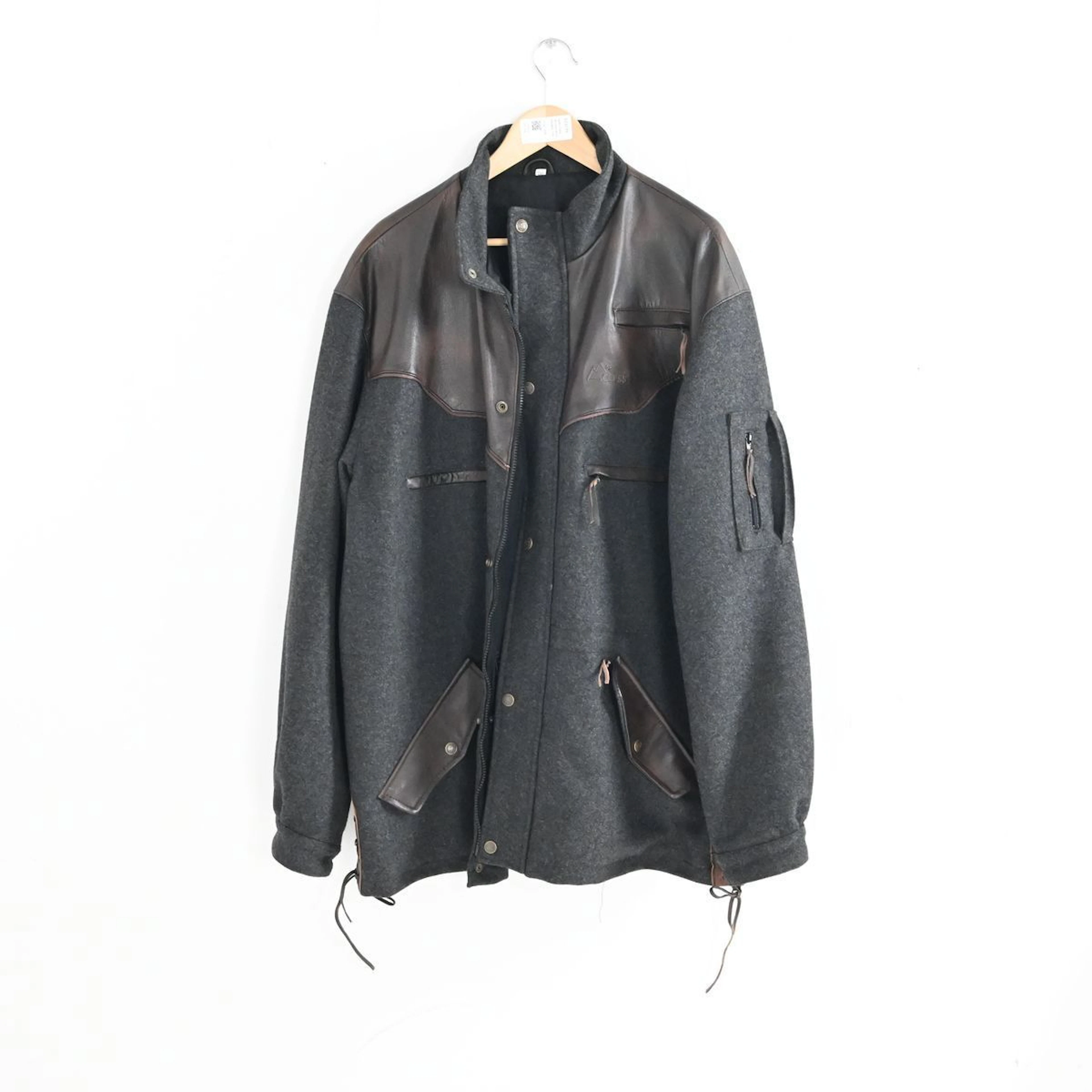 Jacka Cress, ull med skinn detaljer, 3 XL