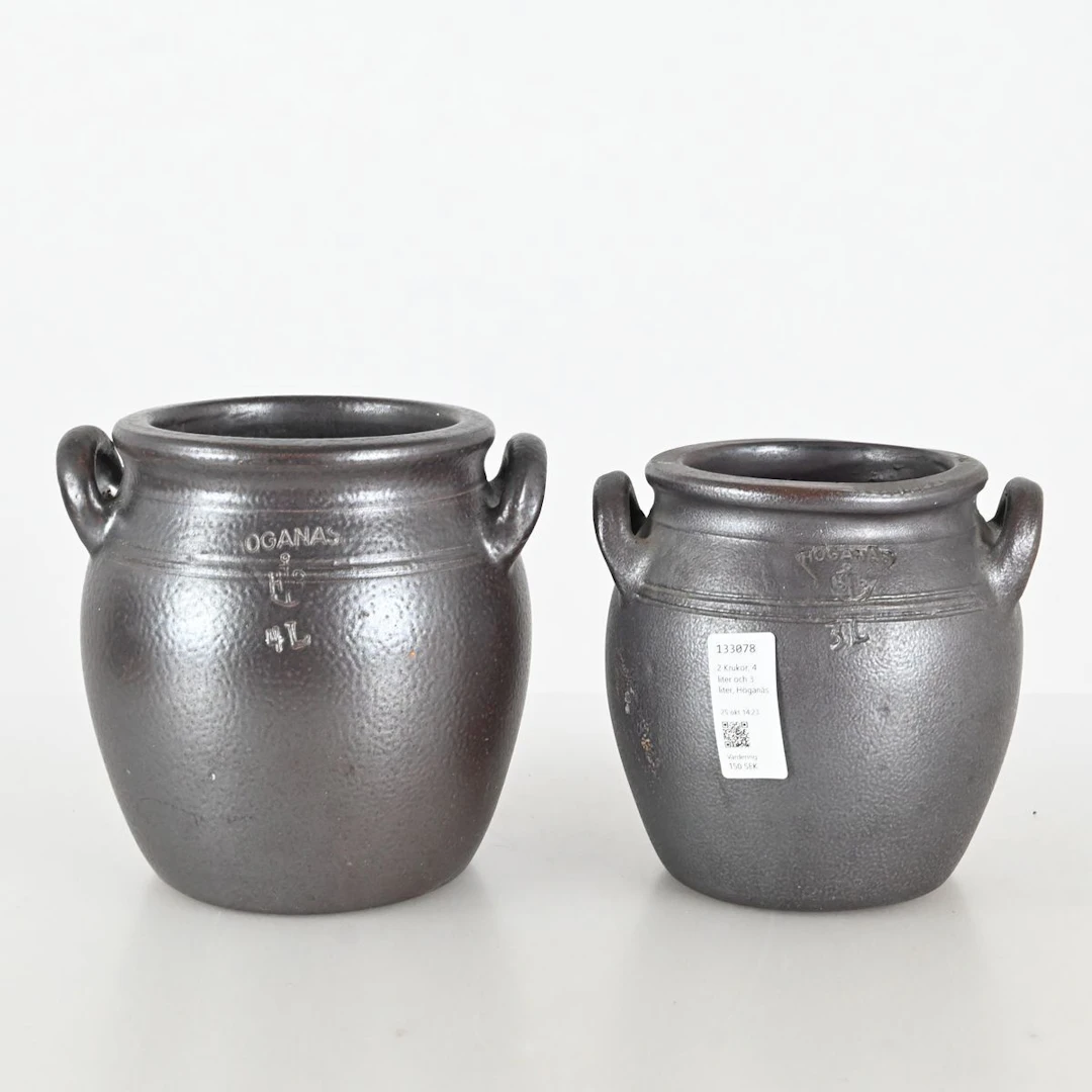 2 Krukor, 4 liter och 3 liter, Höganäs