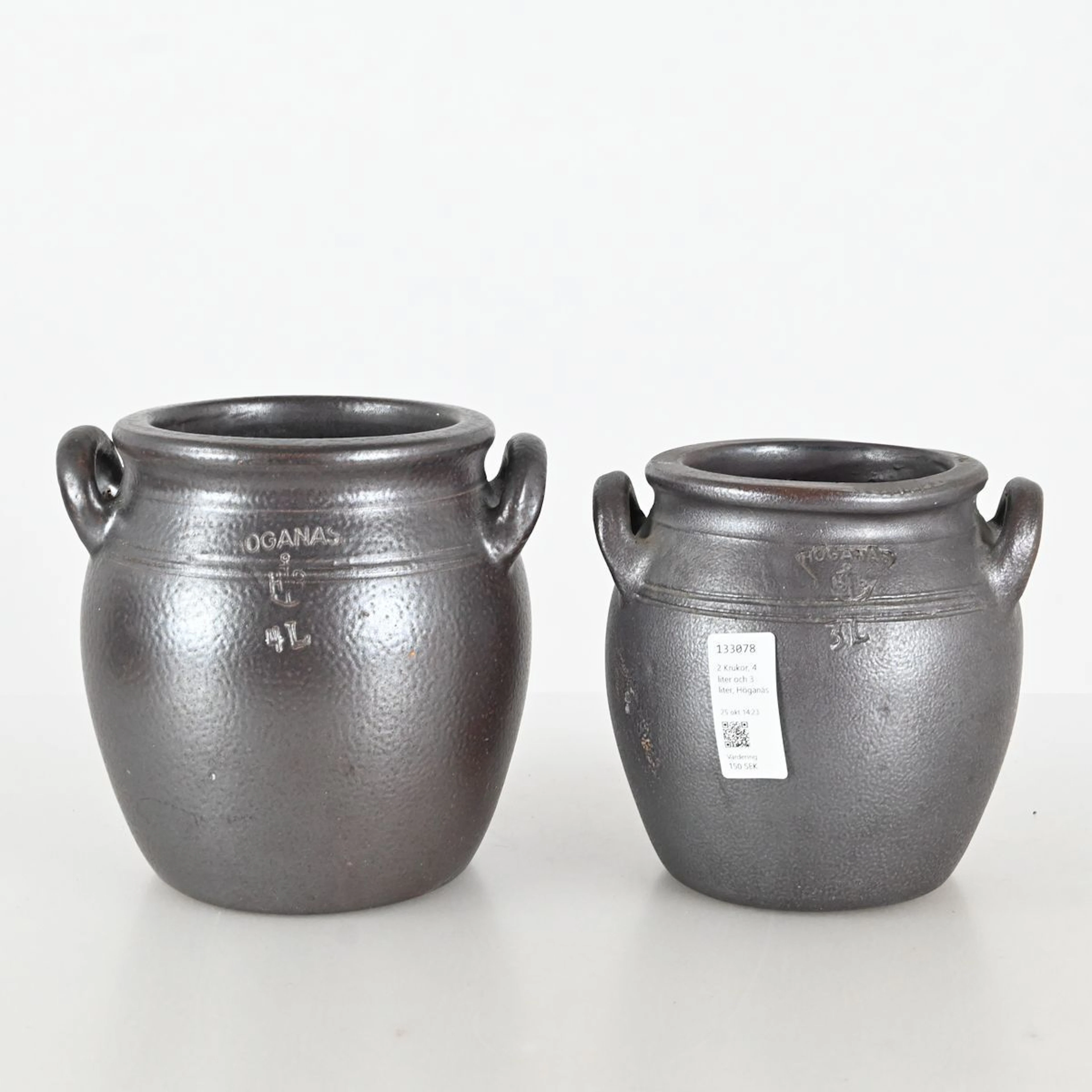 2 Krukor, 4 liter och 3 liter, Höganäs