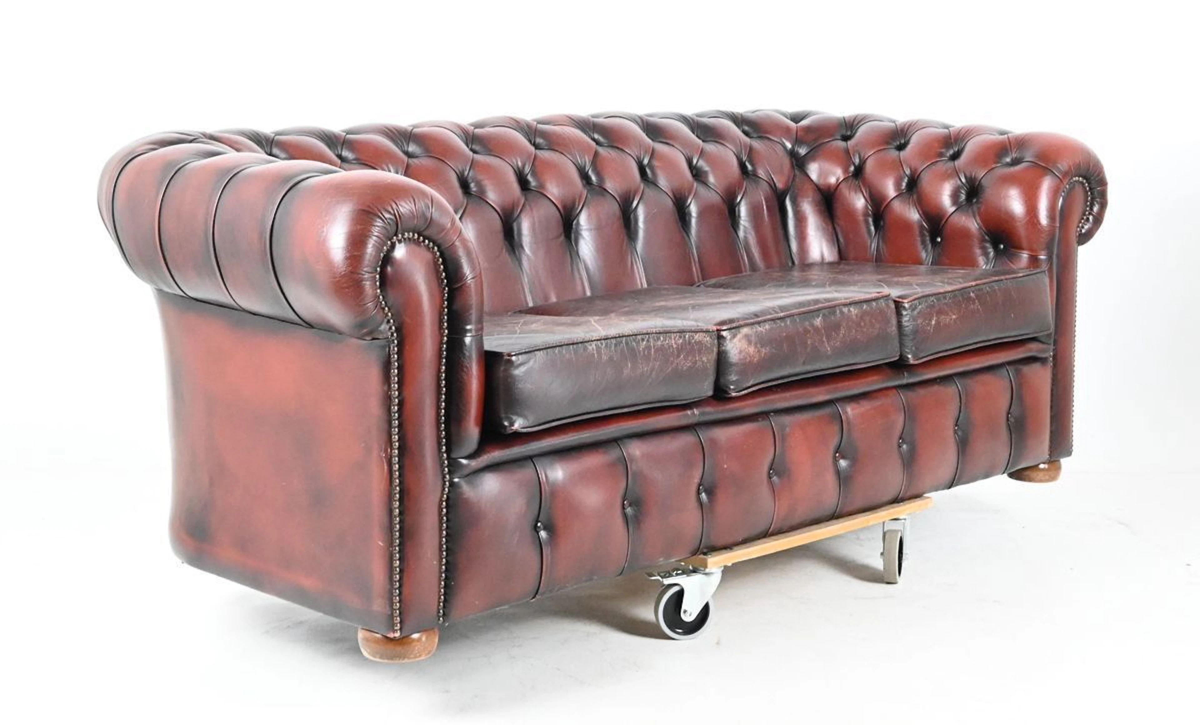 Soffa, skinn, Chesterfield