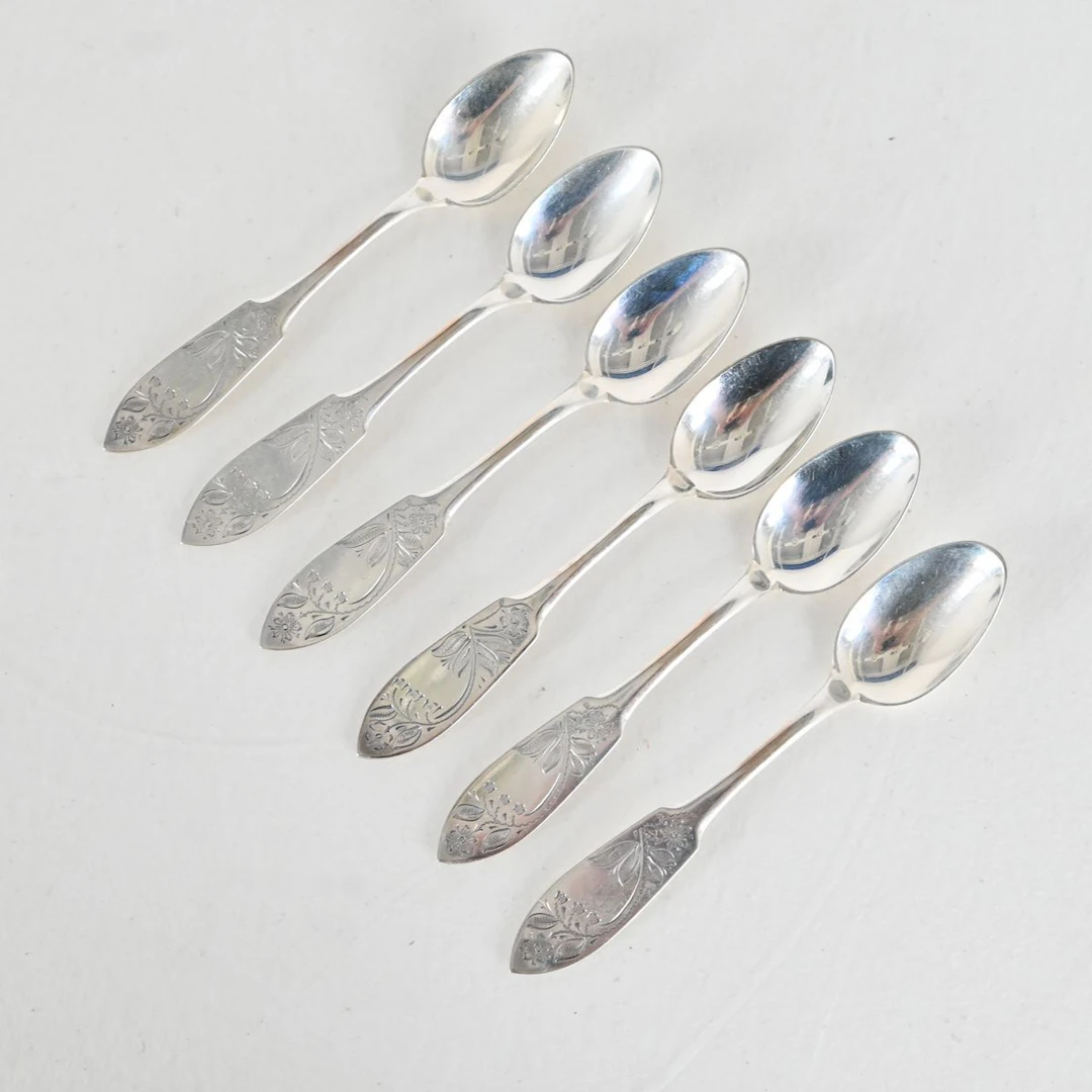 Teskedar, 6 st, Tornedal, silver