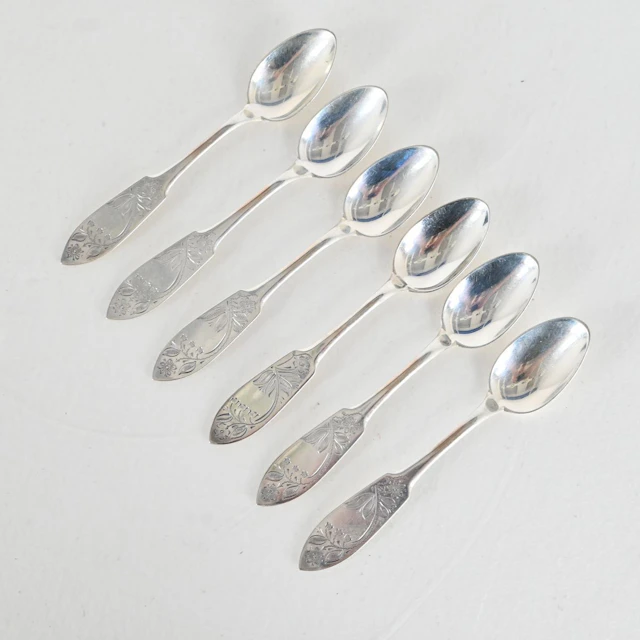 Teskedar, 6 st, Tornedal, silver