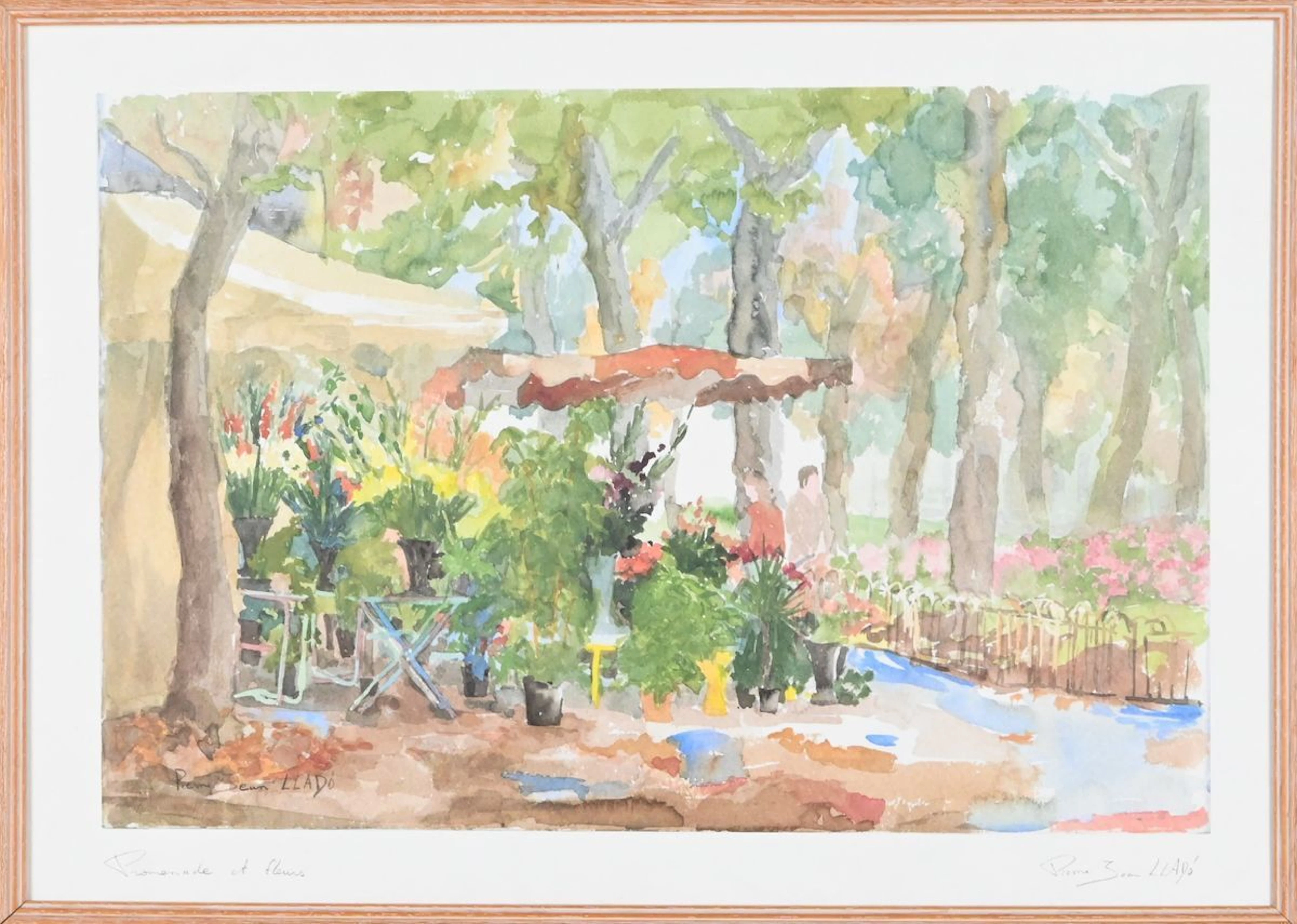 Pierre Jean Llado, grafiskt blad, signerat