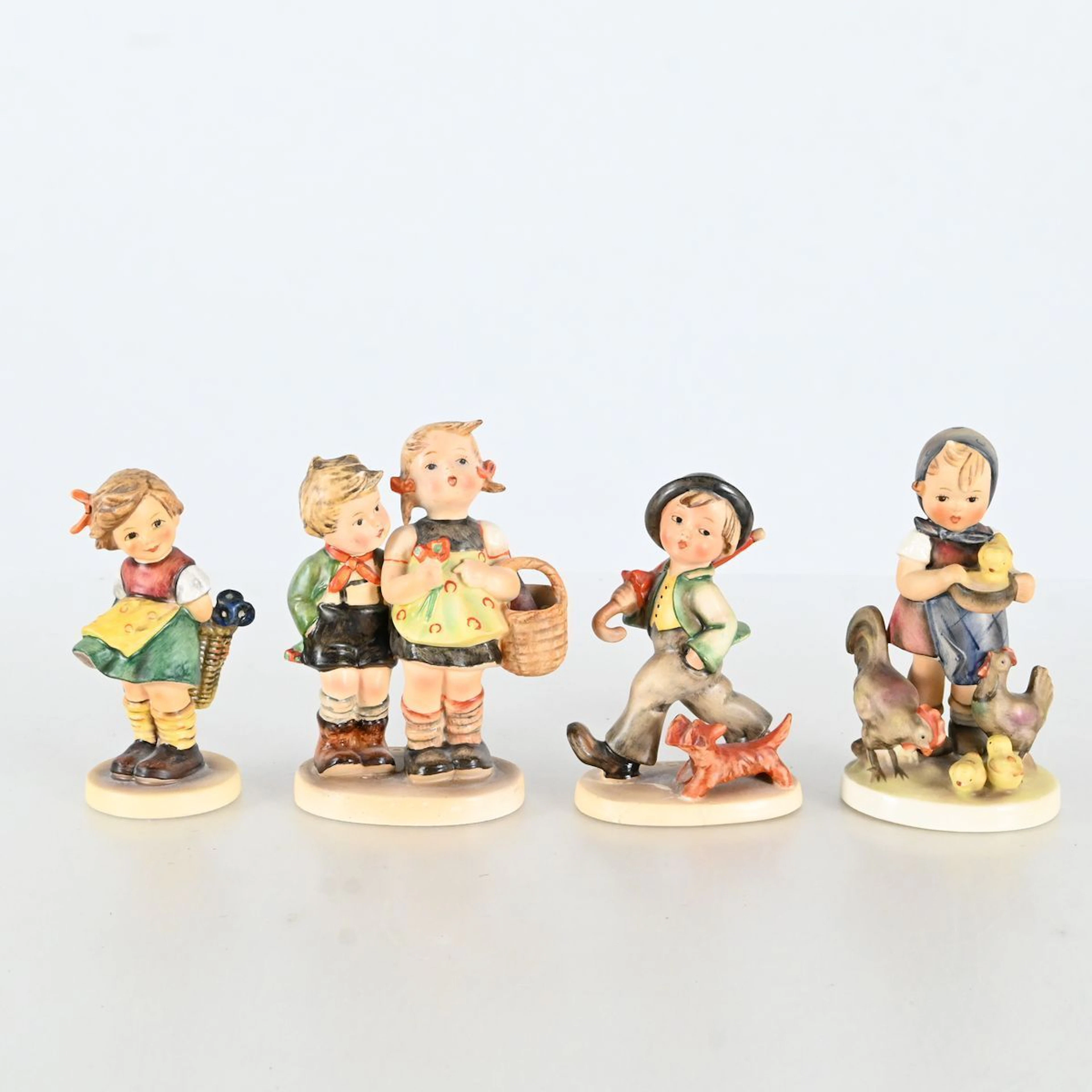 Figuriner 4 st, porslin, Hümmel Goebel