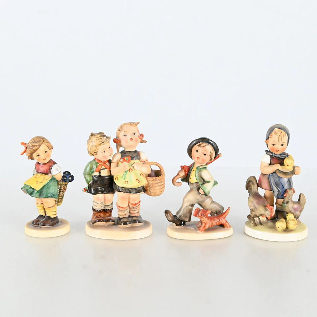 Figuriner 4 st, porslin, Hümmel Goebel