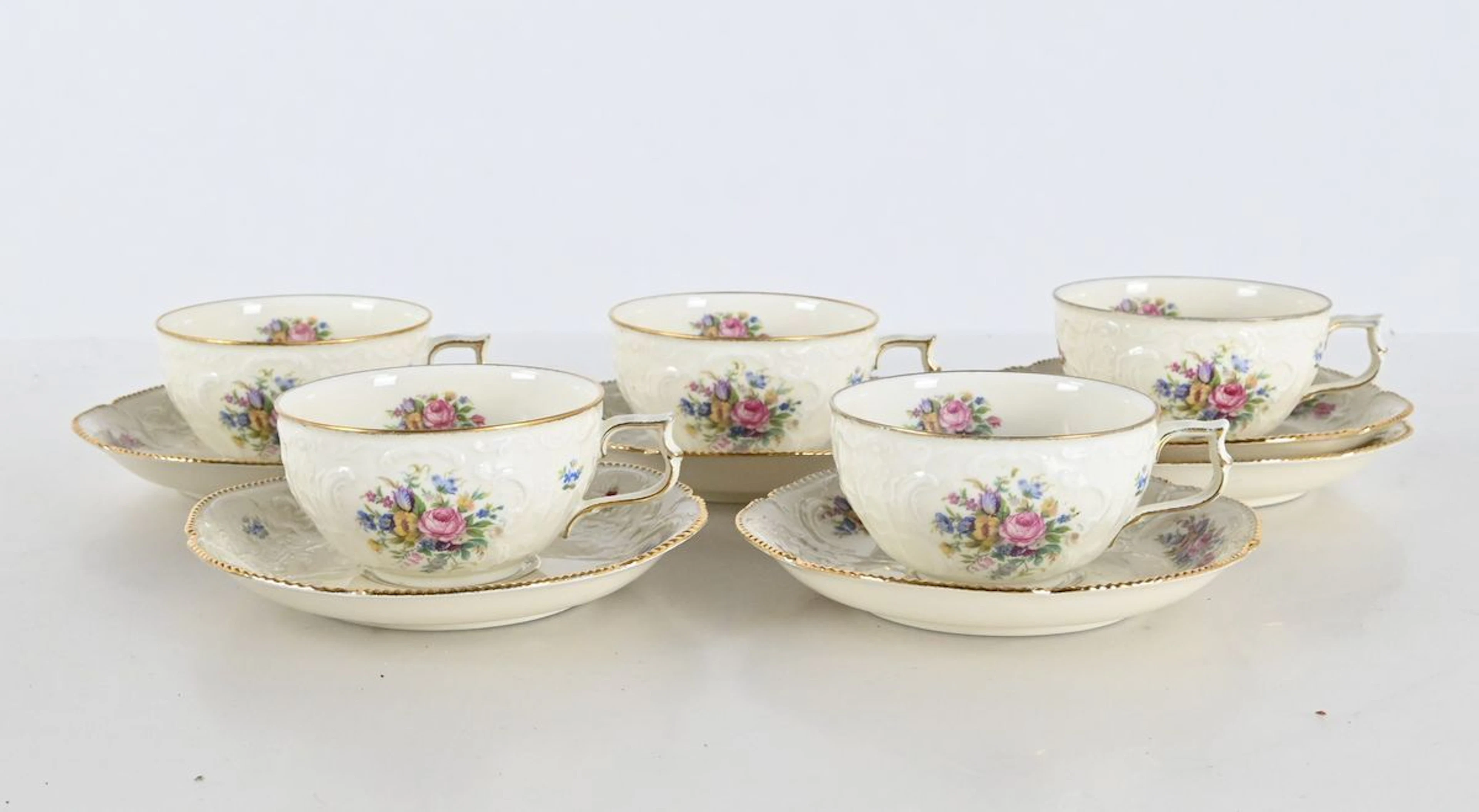 5 tekoppar "Sanssouci", Rosenthal