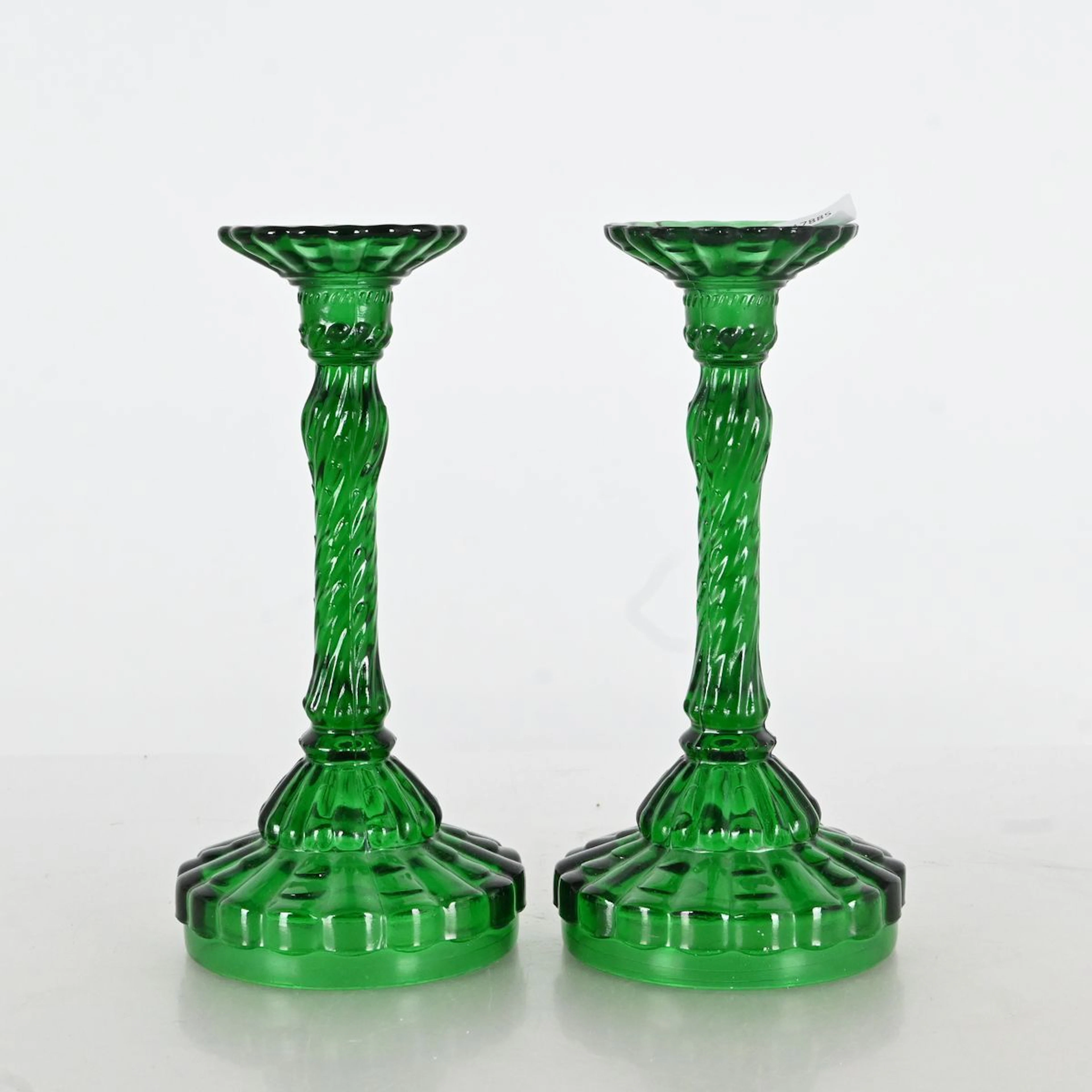 1 par ljusstakar, Grönt glas