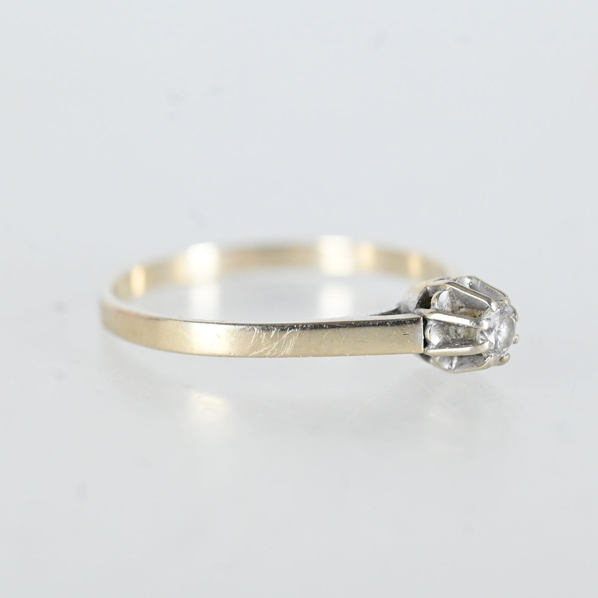 Ring med 1 diamant, 0,10 CT, Guld 18K