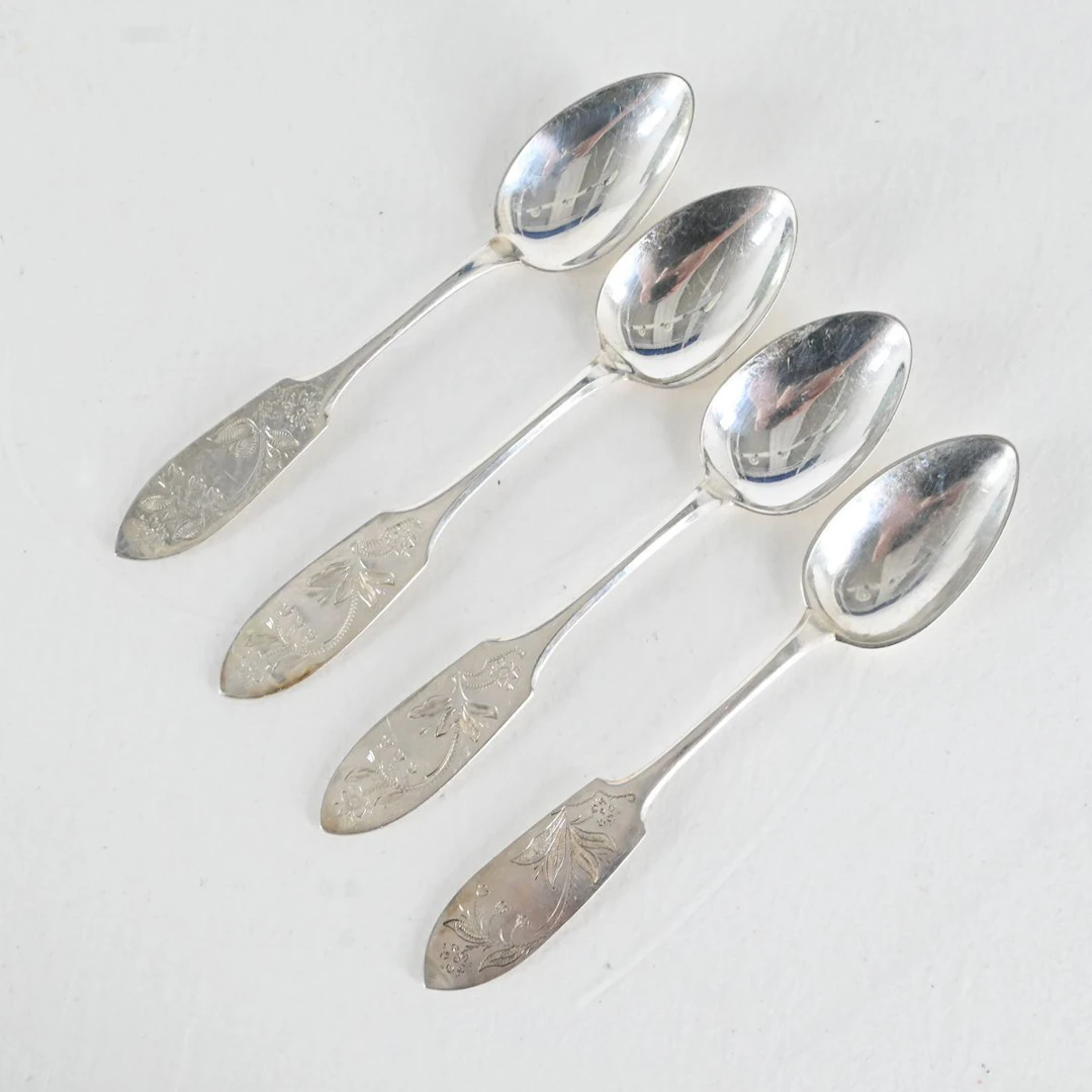 Bordsskedar, 4 st, Tornedal / Finnmyrten, silver