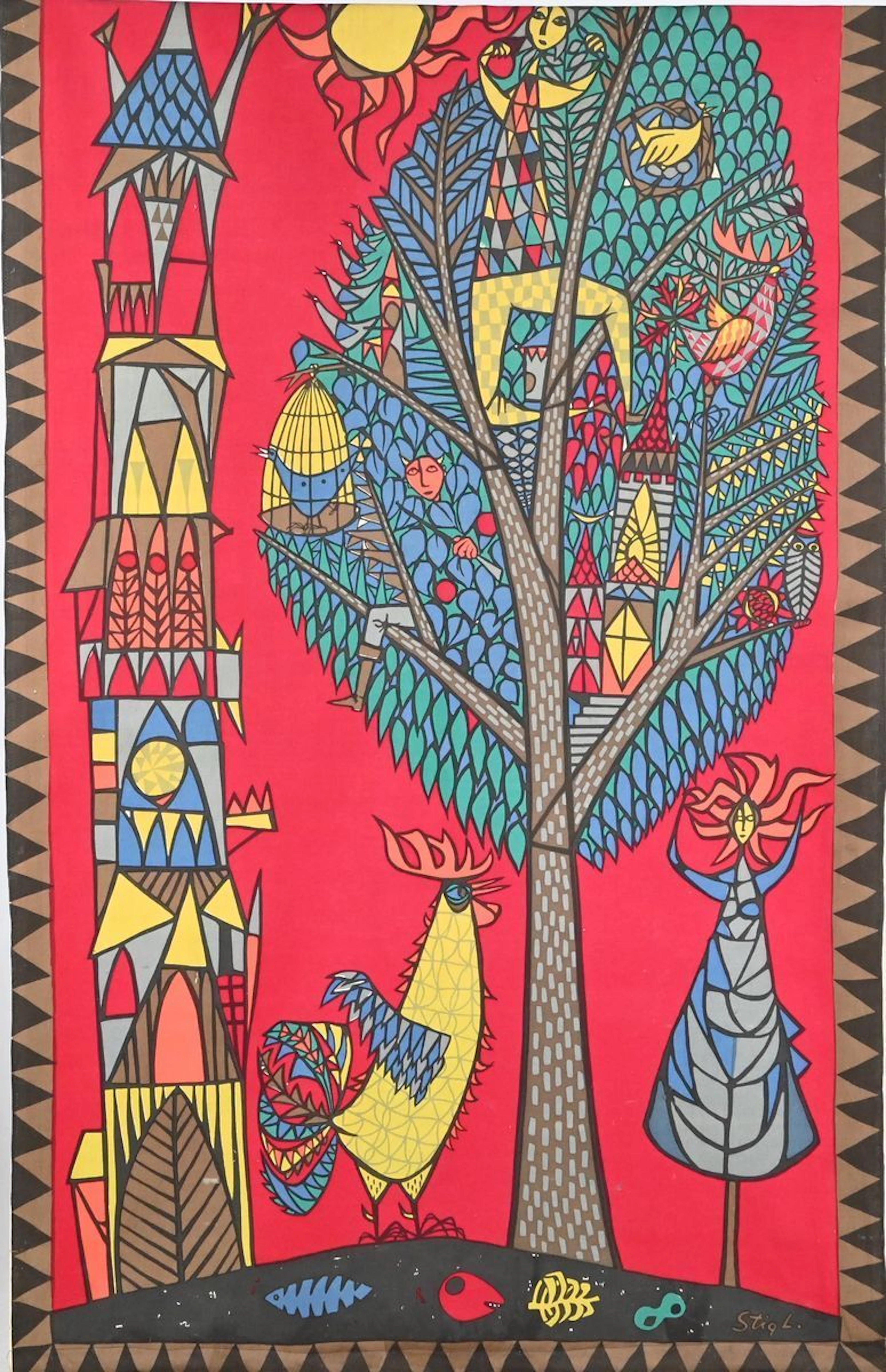 Väggtextil / tyg, Stig Lindberg