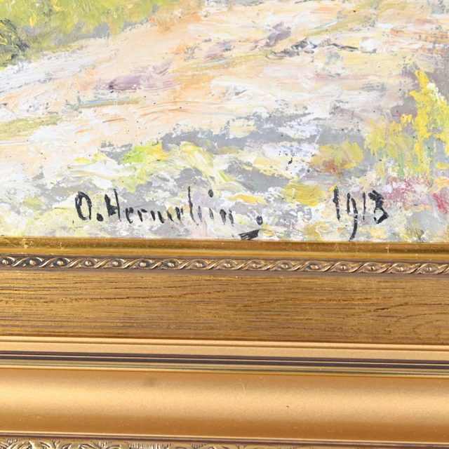 Olof Hermelin, Olja på duk "Vid lilla Vartan, Vårbild", 1913