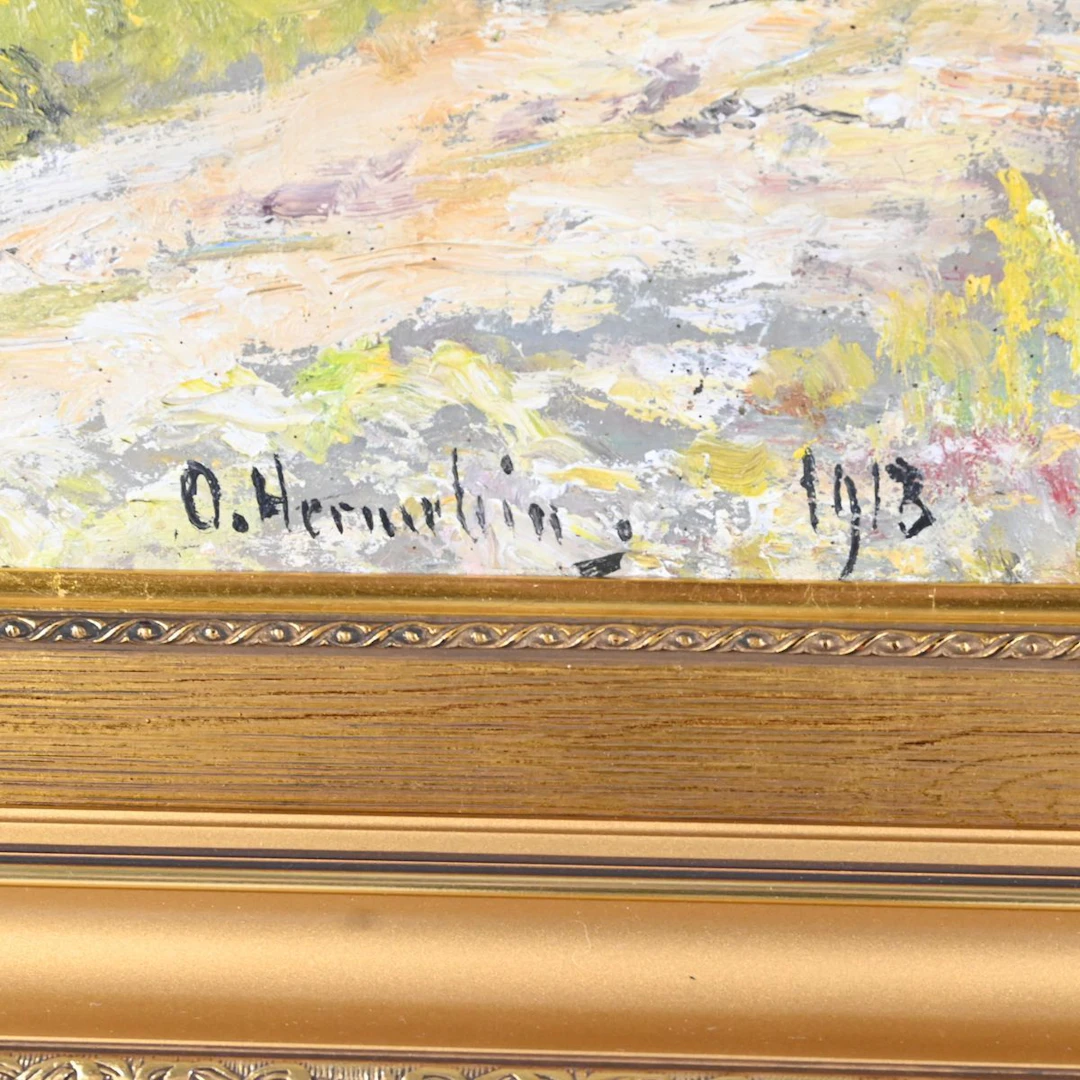 Olof Hermelin, Olja på duk "Vid lilla Vartan, Vårbild", 1913