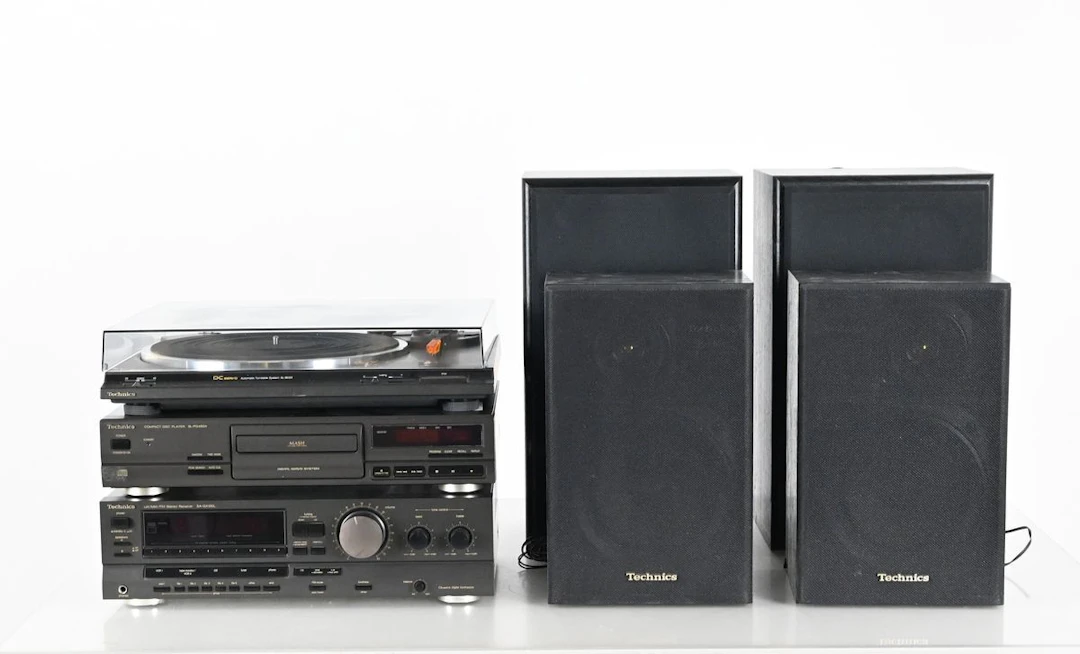 LP-spelare, cd-spelare, receiver, högtalare, Technics