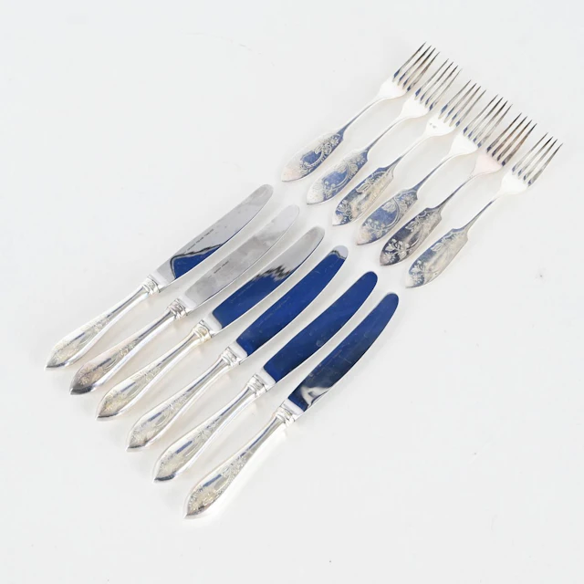 12 Delar bordbestick, Tornedal, silver, Finland