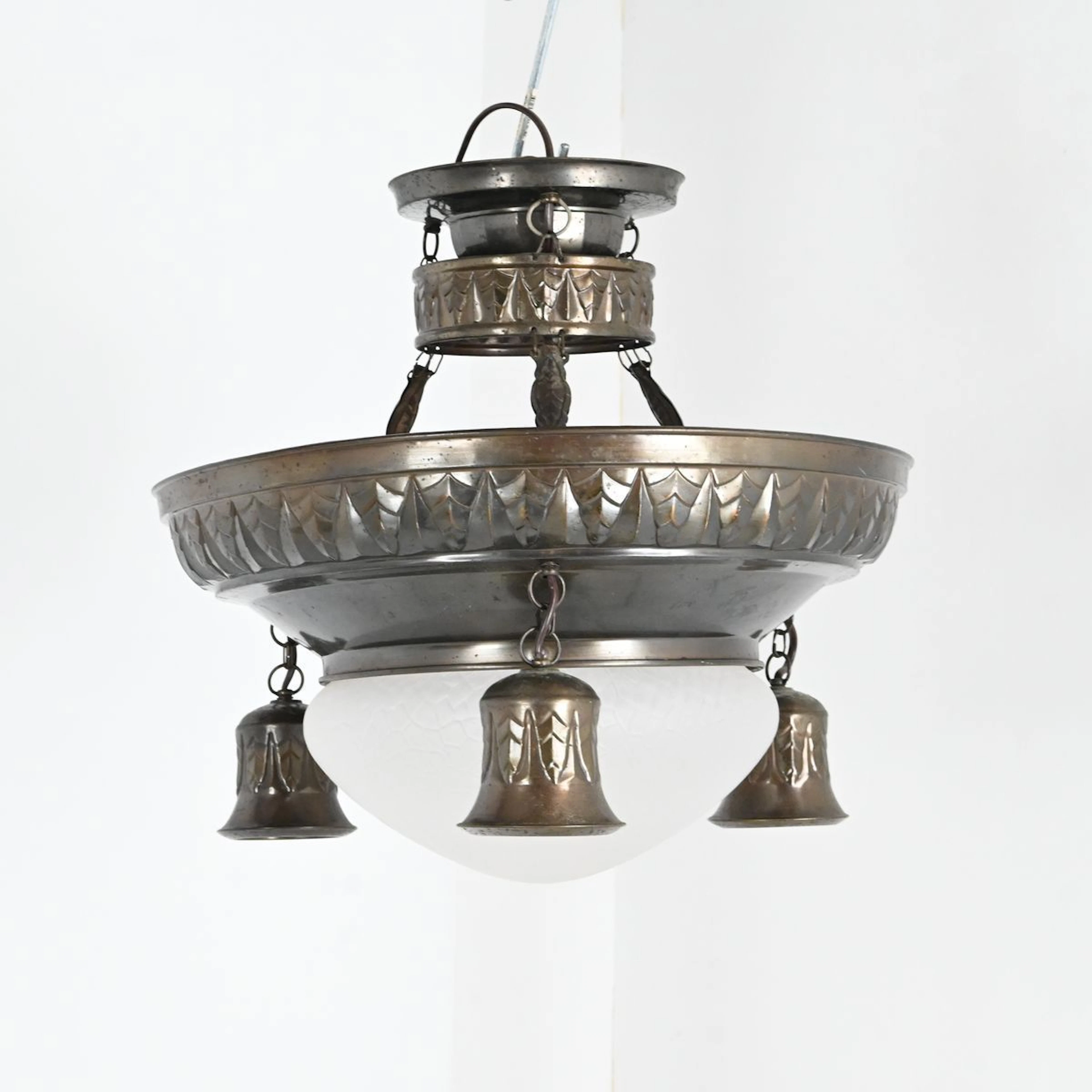 Taklampa, koppar och glas, Jugend, 1900 talets början