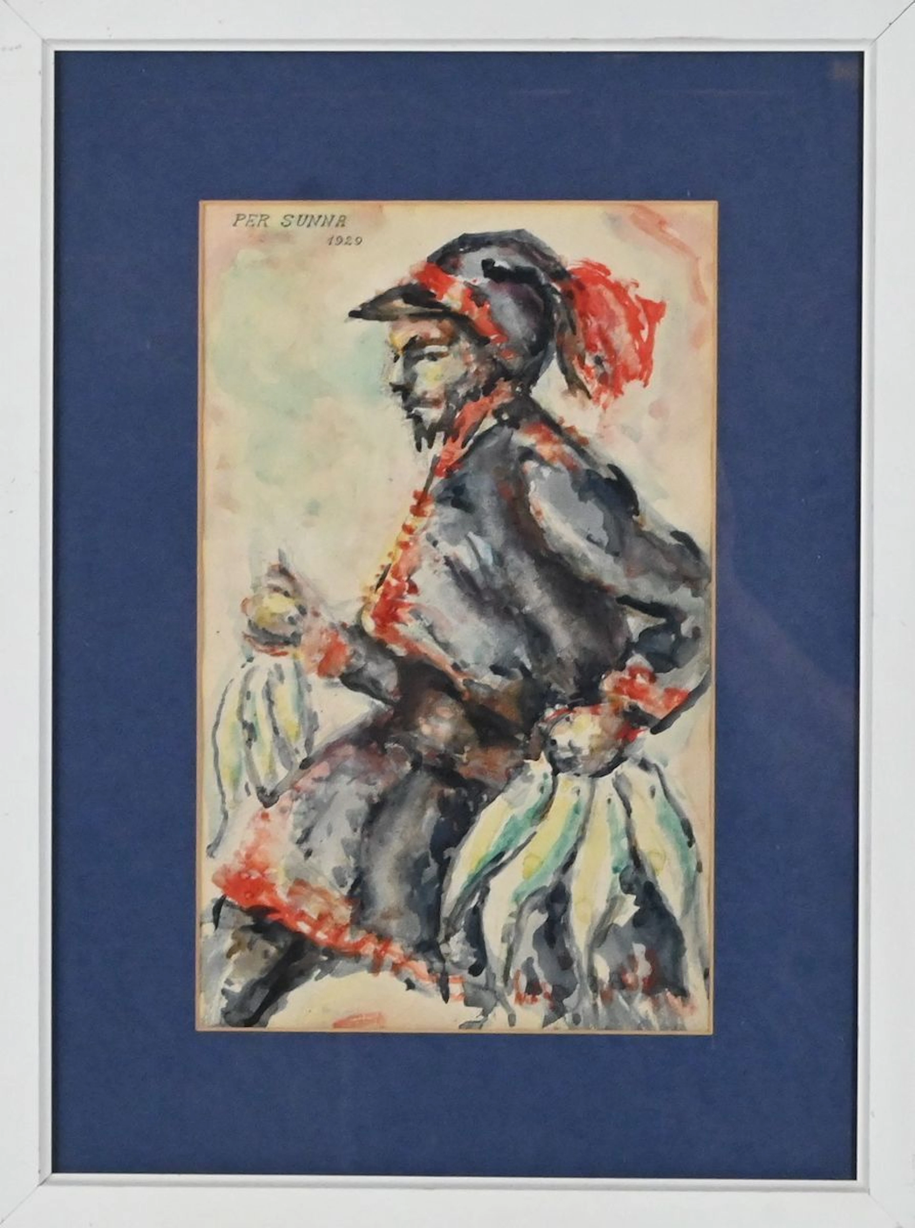 Per Sunna, Akvarell, signerad och daterad 1929