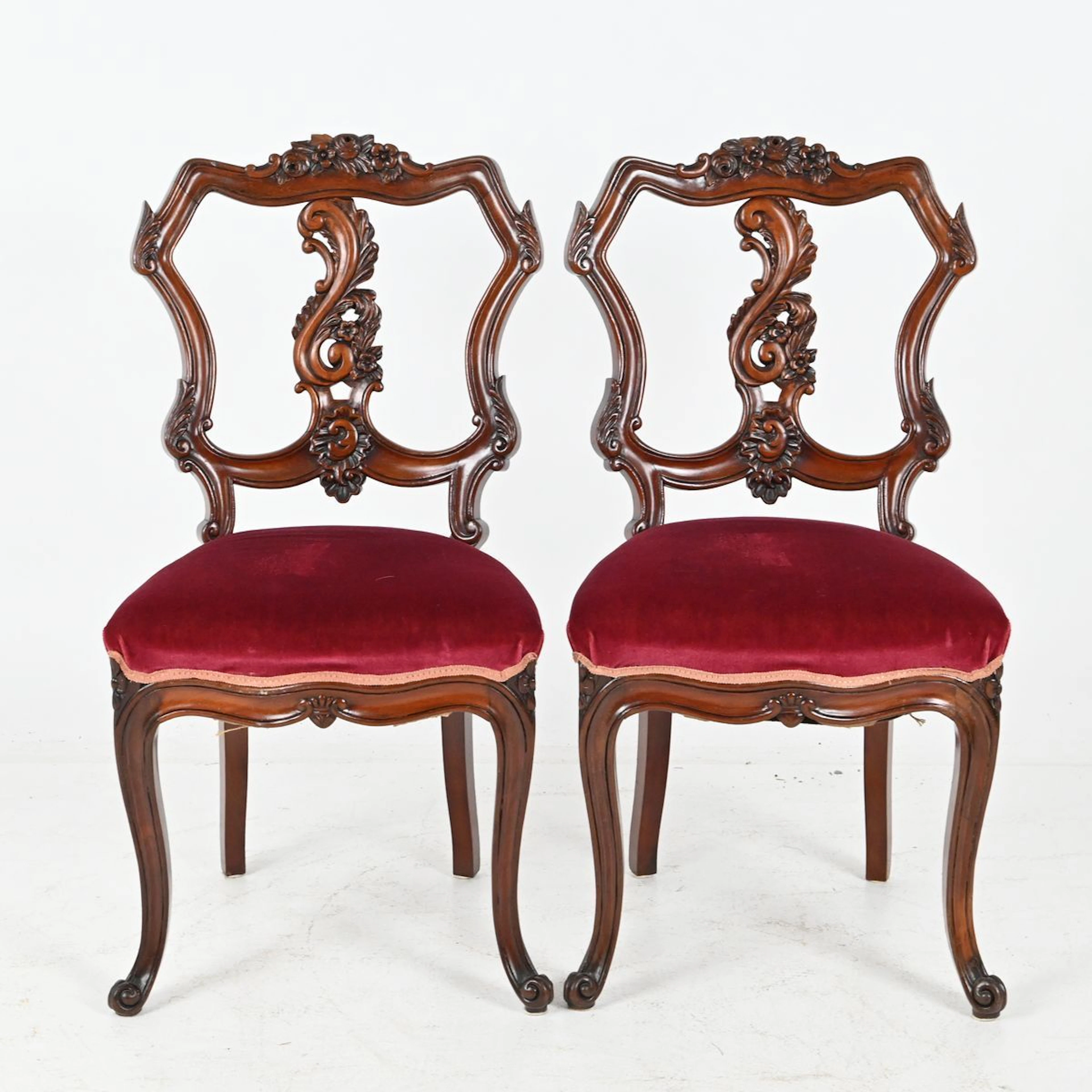 Stolar, 2 st, Mahogny, Nyrokoko, 1800 talets slut
