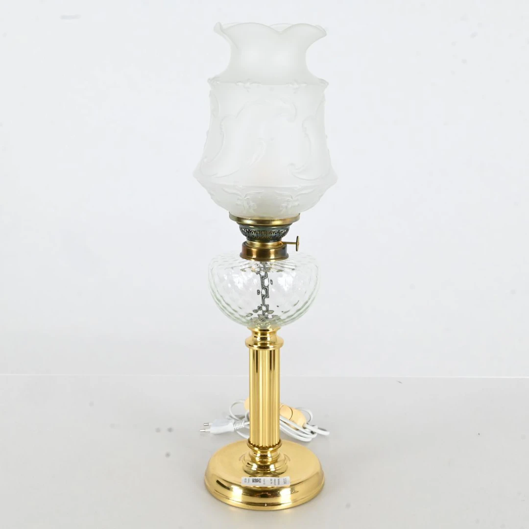 Bordslampa, mässing och glas, Texa