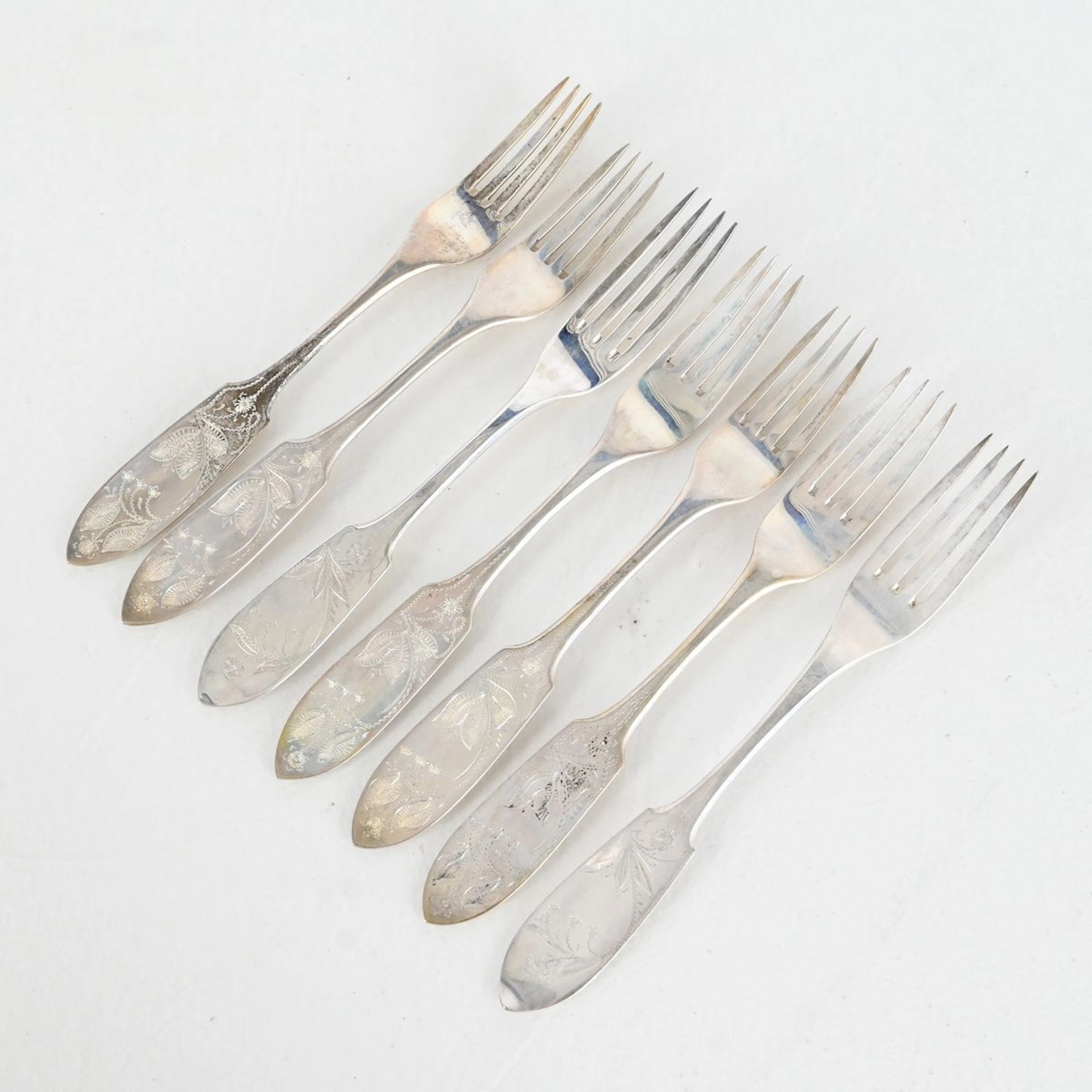 Gafflar, 7 st, Tornedal / finnmyrten, silver