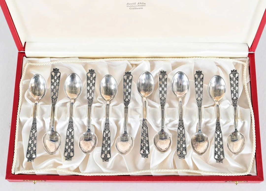 Kaffeskedar, 12 st, silver