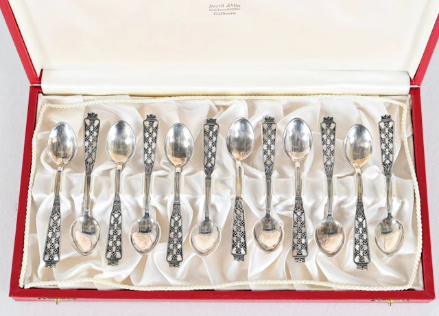 Kaffeskedar, 12 st, silver