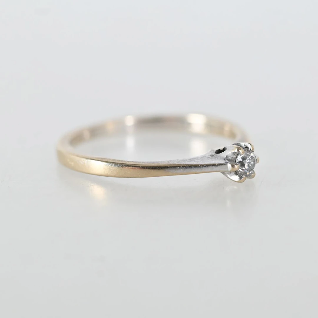Ring med diamant, 0,10 CT, Vitt Guld 18K