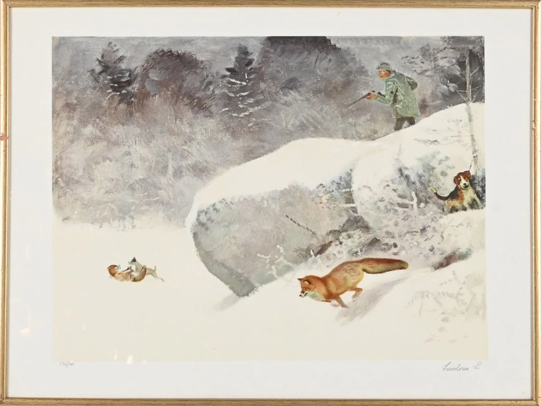 Lindorm Liljefors, Färglitografi, nr och signerat