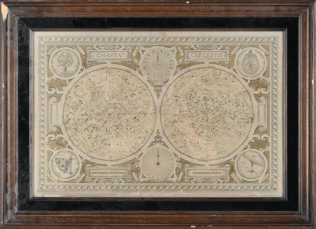 Tavla "Charta Cealestis", silverpläterad, Franklin mint