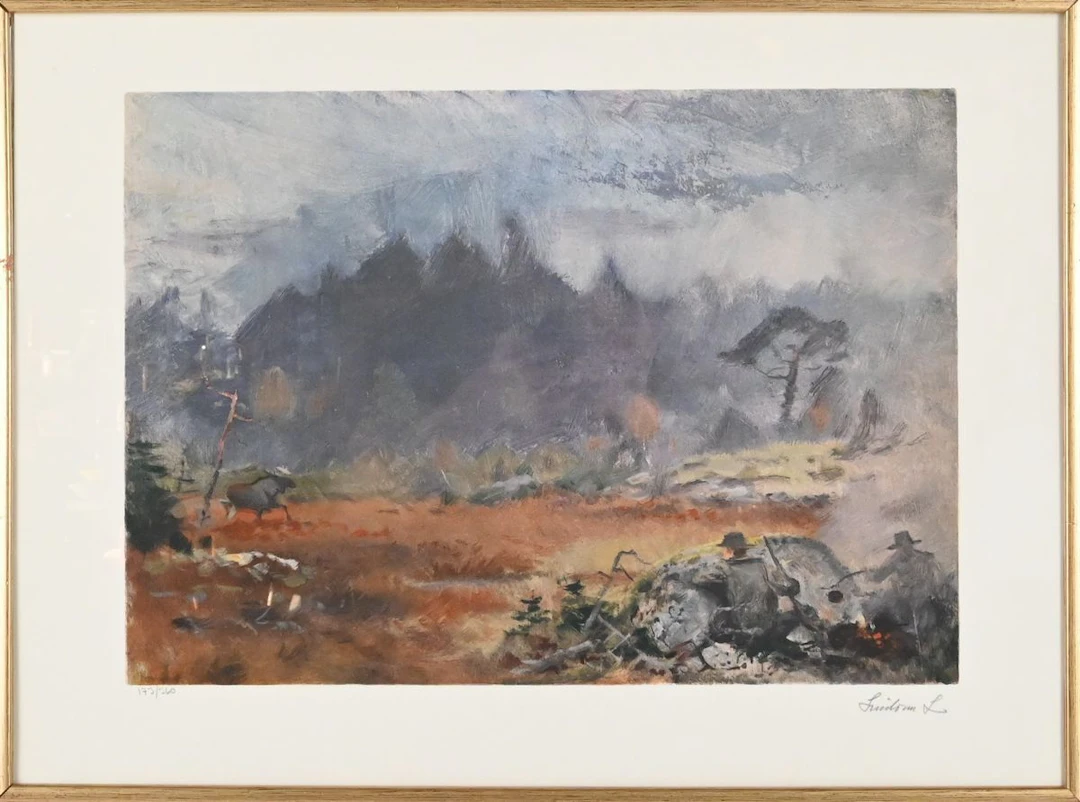 Lindorm Liljefors, Färglitografi, nr och signerat