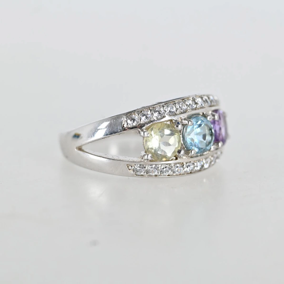 Ring med Ametist, topaz, citrin, Sterling silver 925