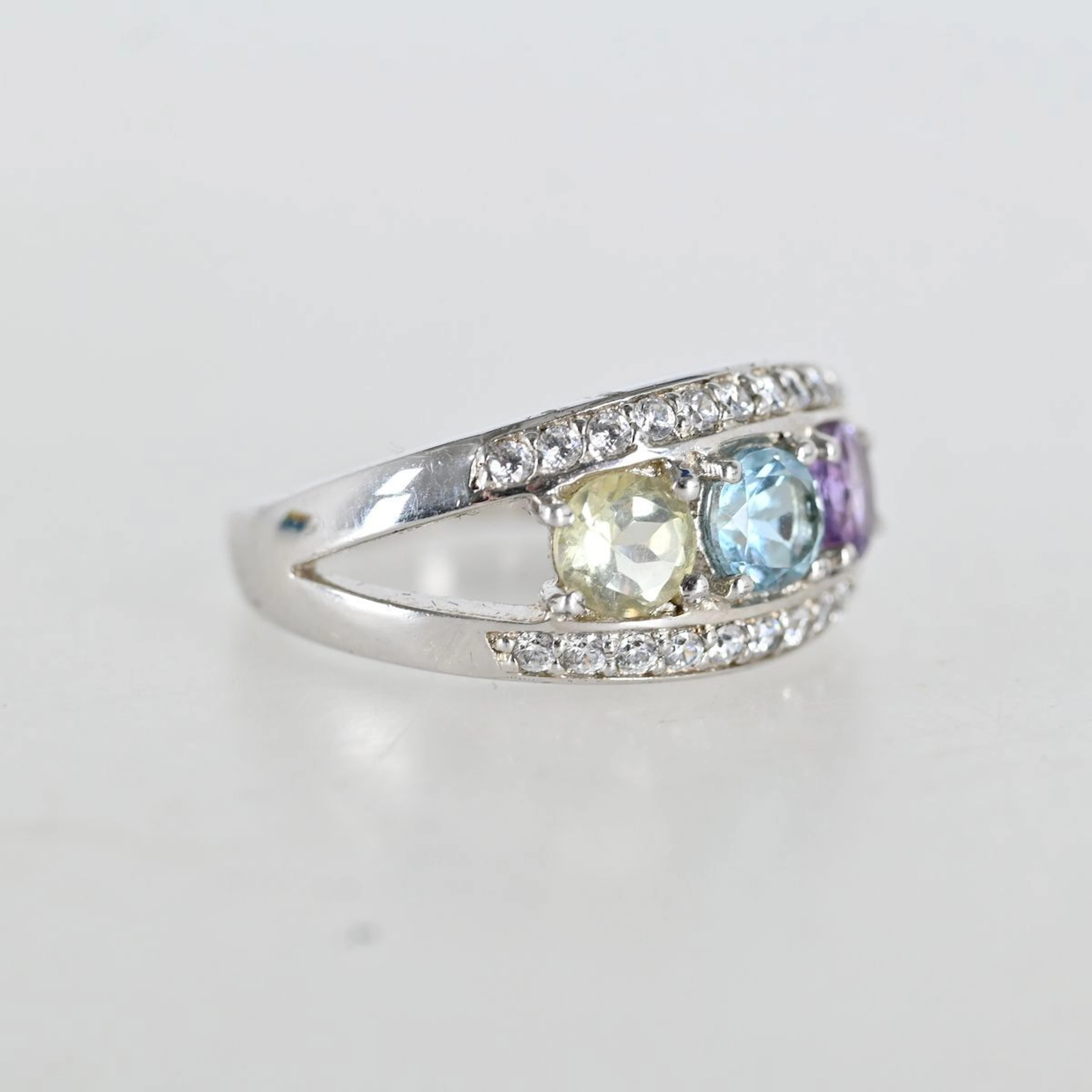 Ring med Ametist, topaz, citrin, Sterling silver 925