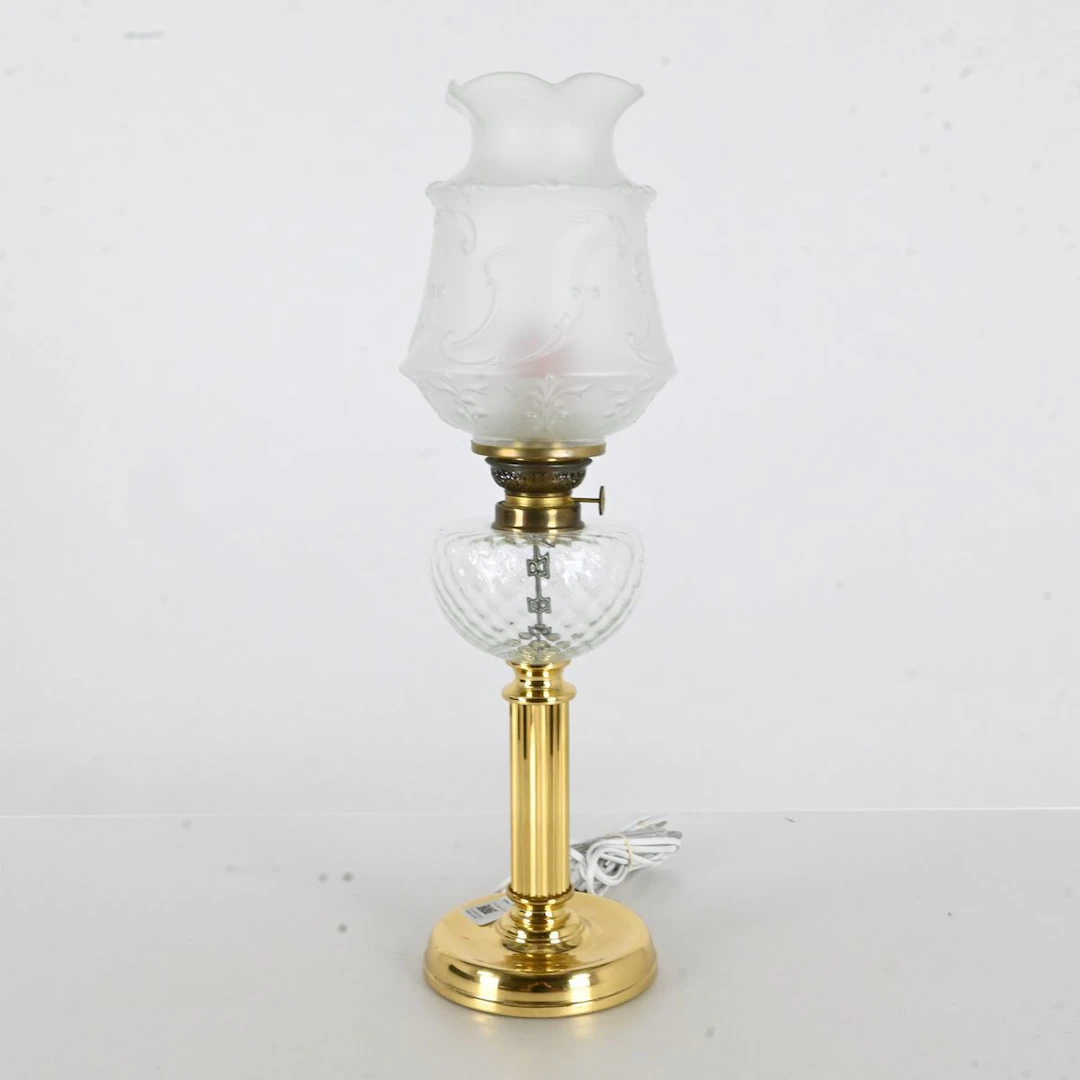 Bordslampa, mässing och glas, Texa