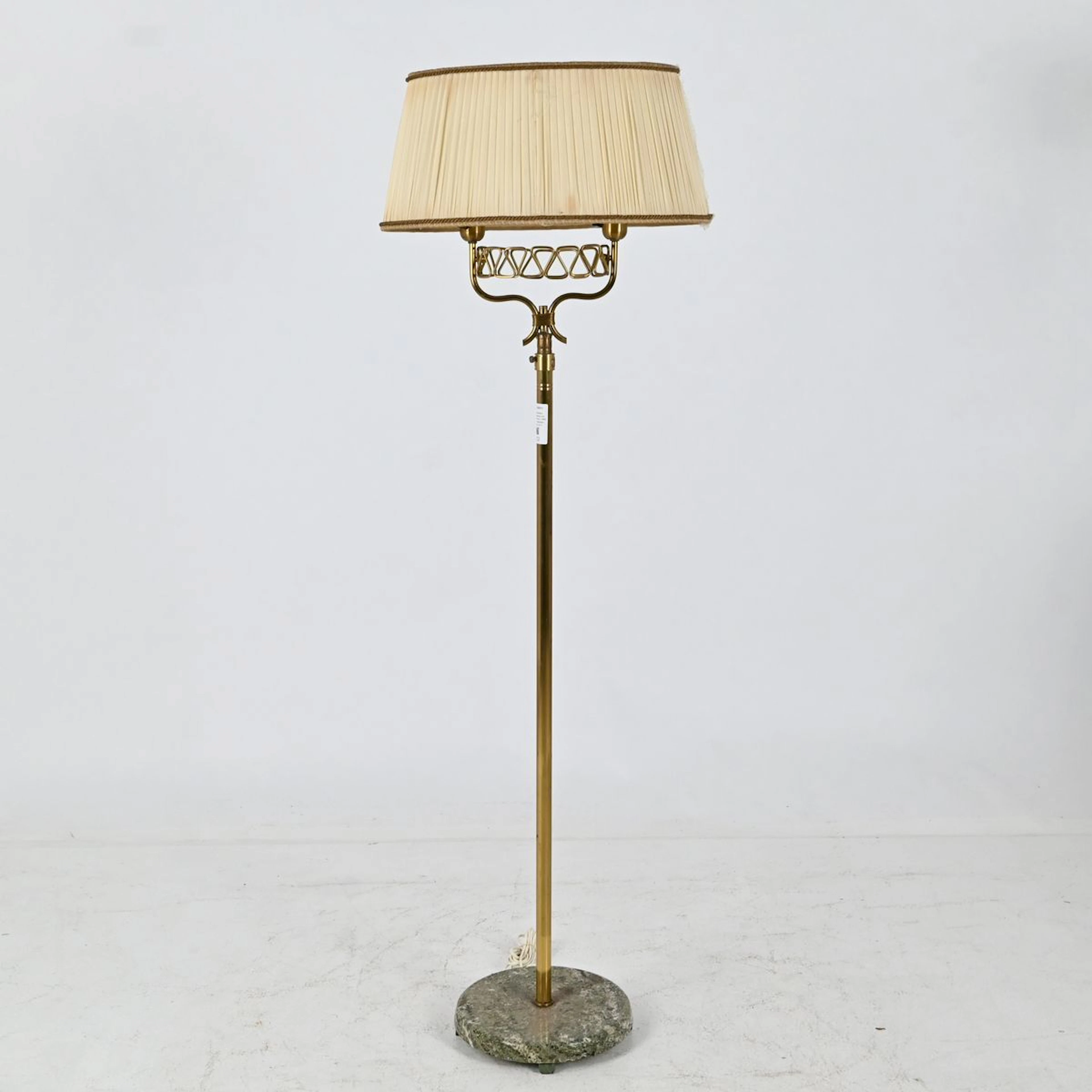 Golvlampa, Mässing och marmor, 1940 tal, Swedish Grace