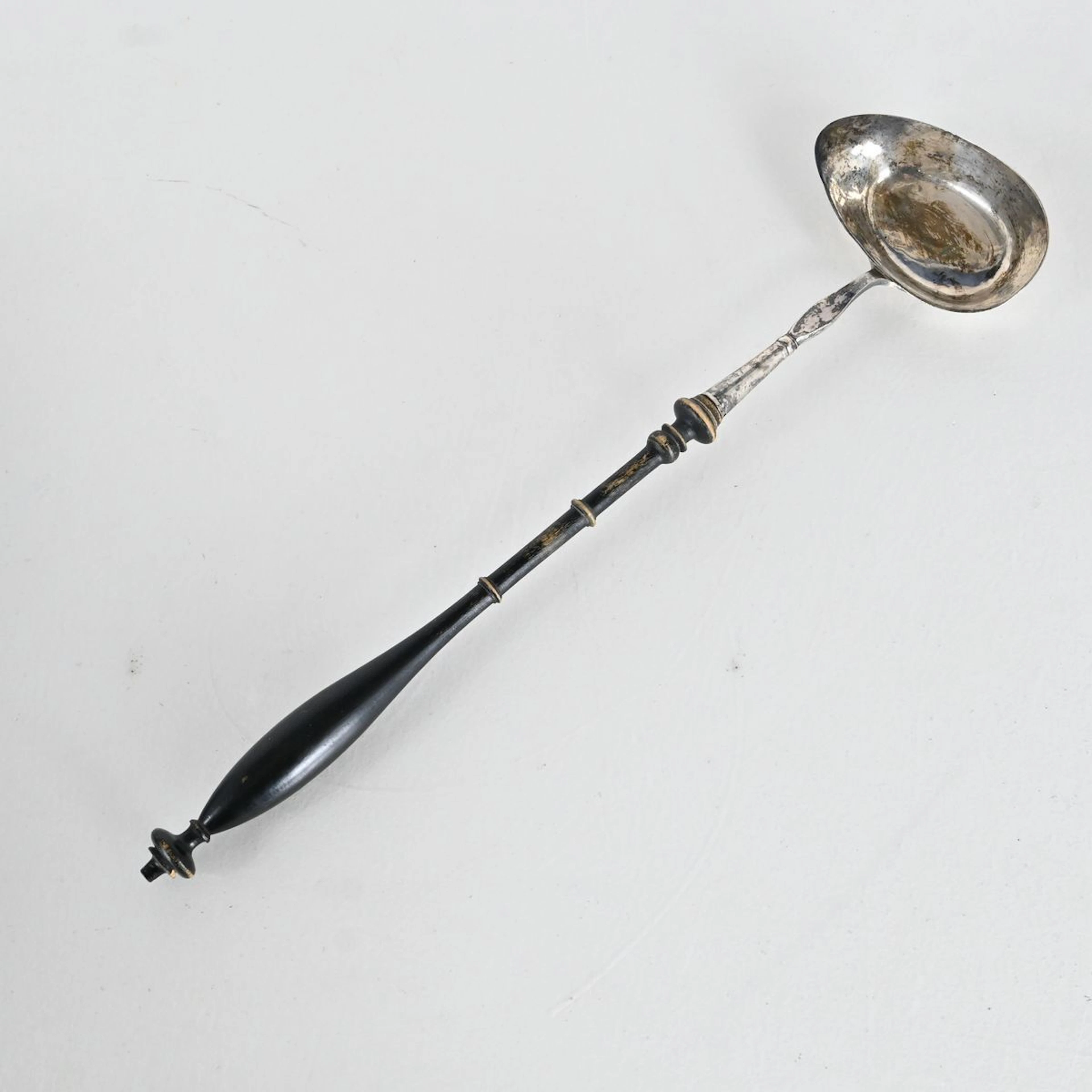 Soppslev, Silver med träskaft, Piteå 1800 tal