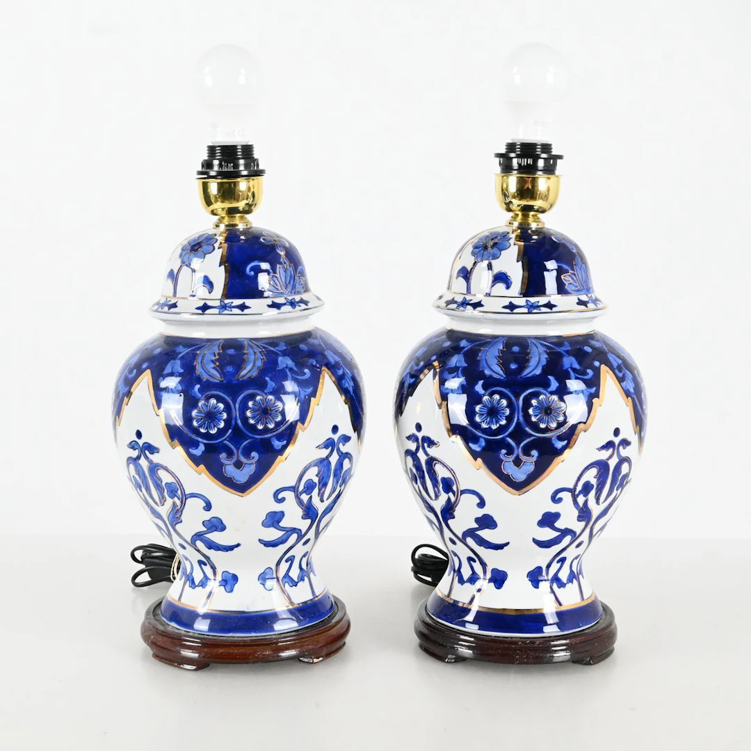 Bordslampor, 2 st, porslin