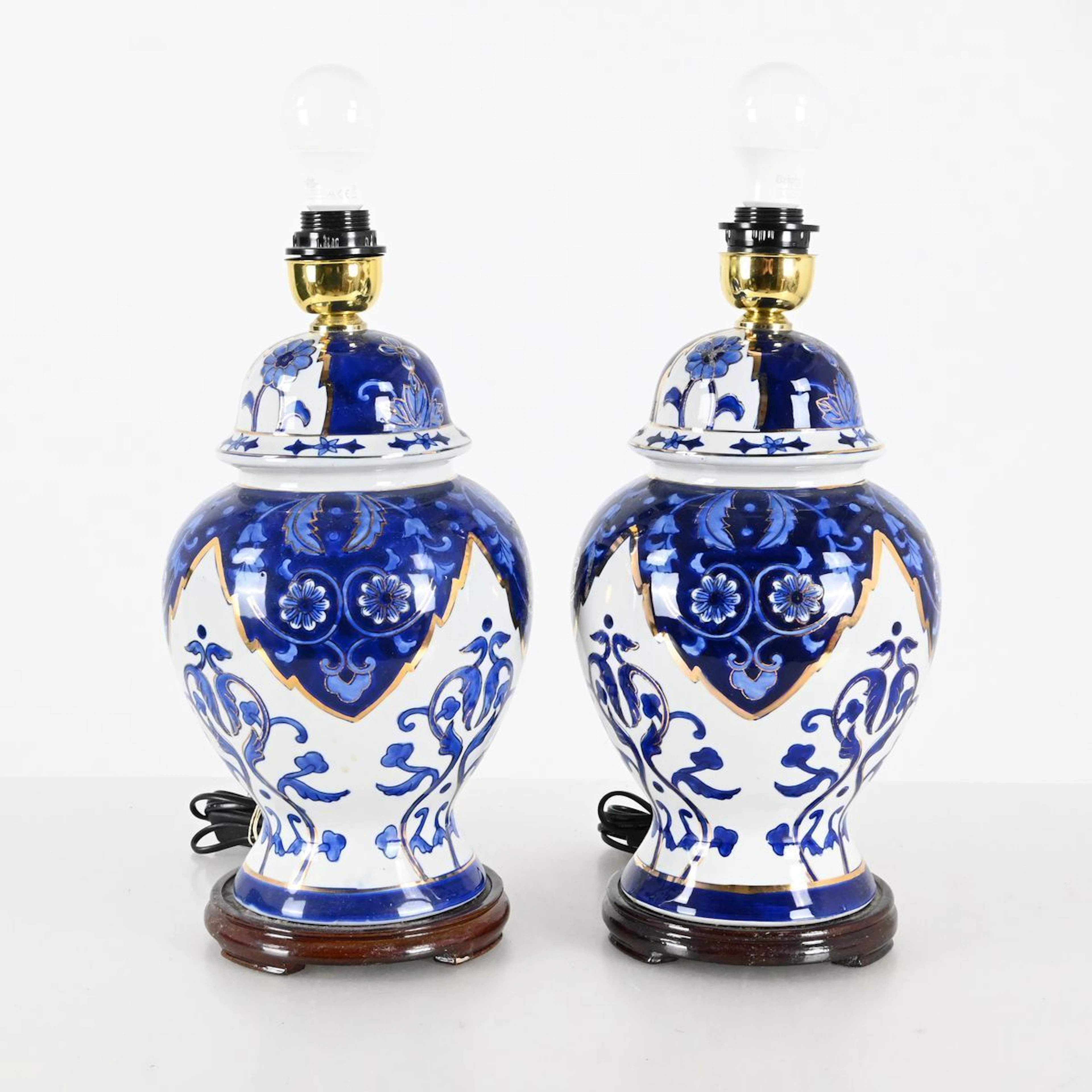 Bordslampor, 2 st, porslin