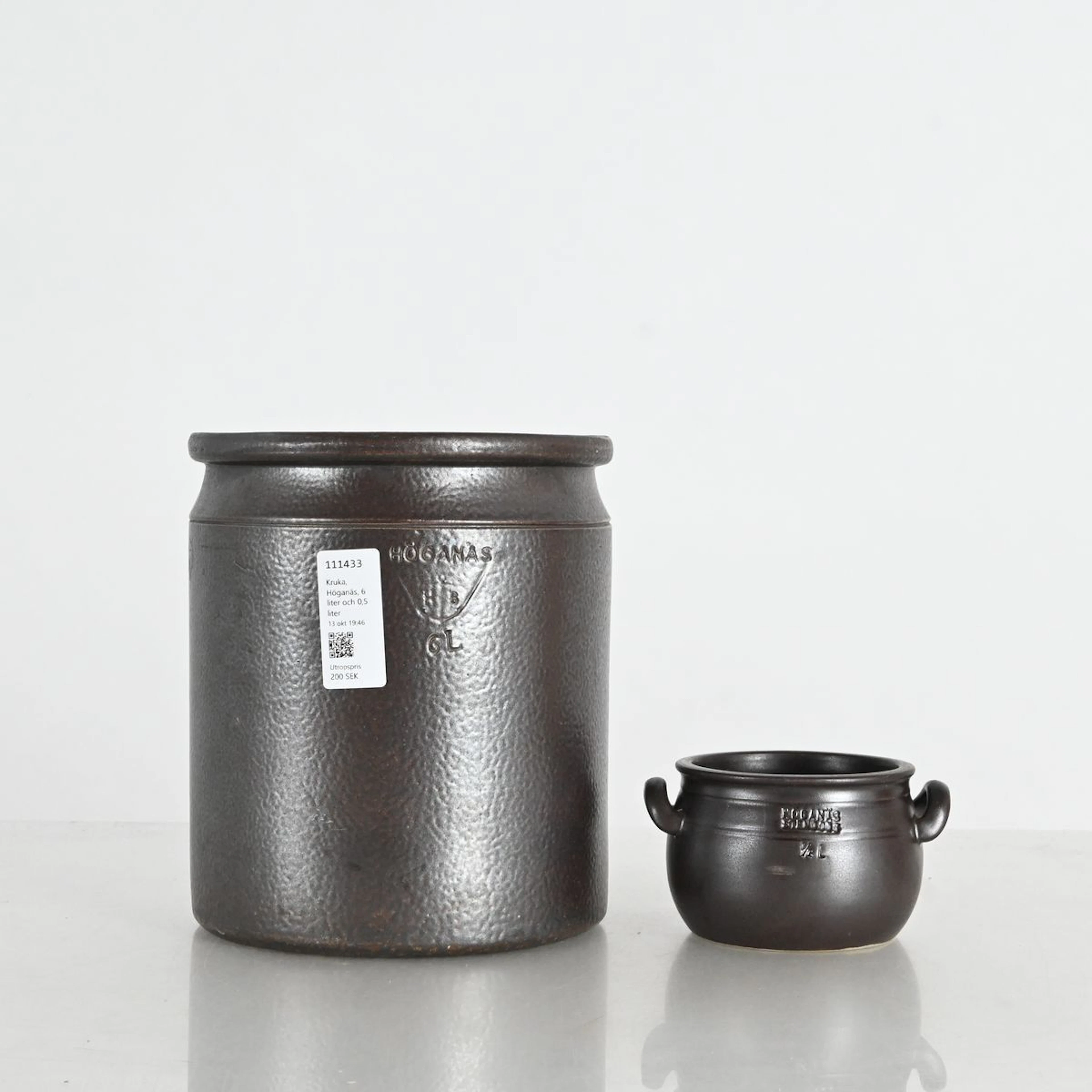 Kruka, Höganäs, 6 liter och 0,5 liter