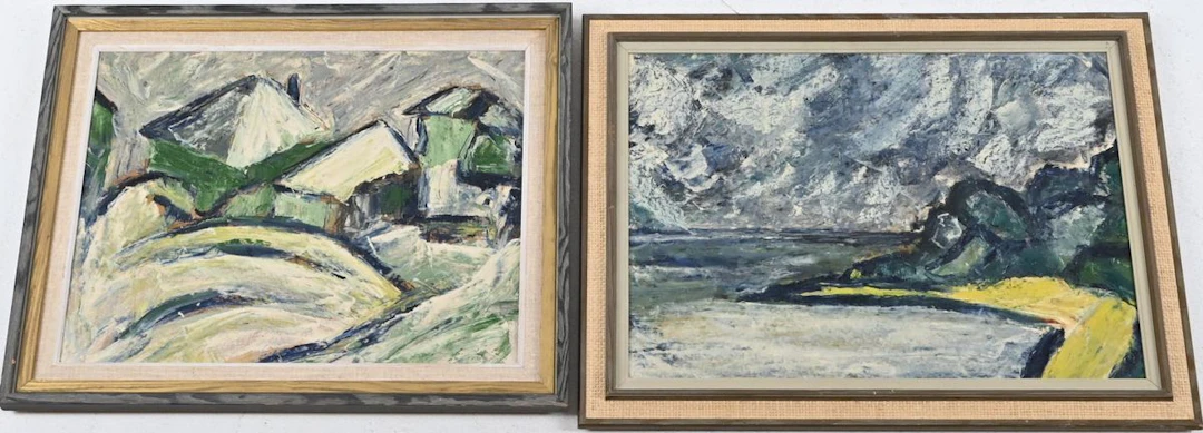 Oljemålningar, 2 st, signerad E.H.Z