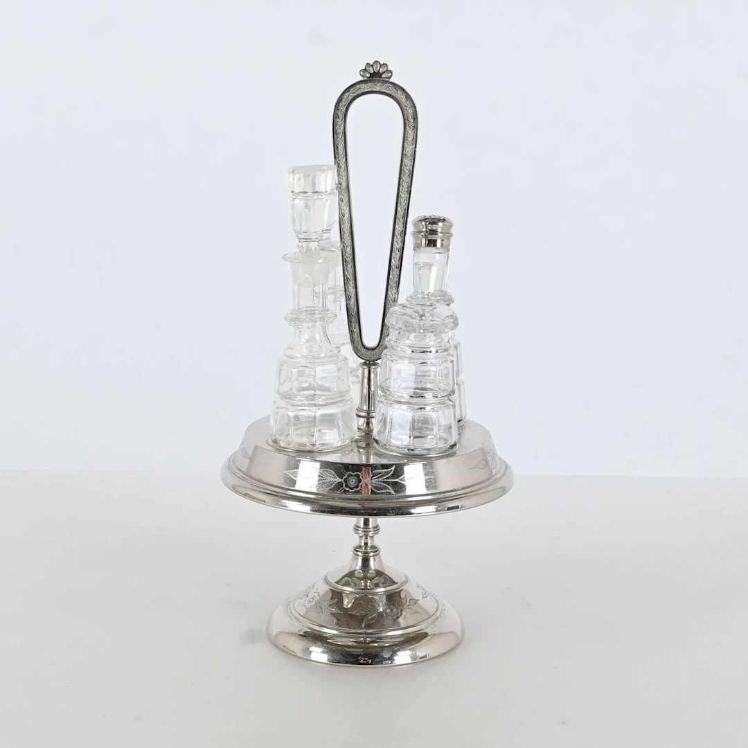 Bordssutout, Nickel och glas, ca 1900