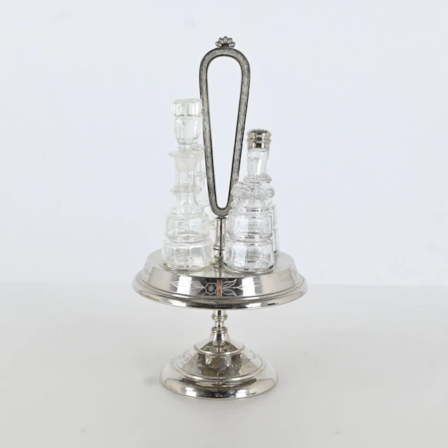 Bordssutout, Nickel och glas, ca 1900
