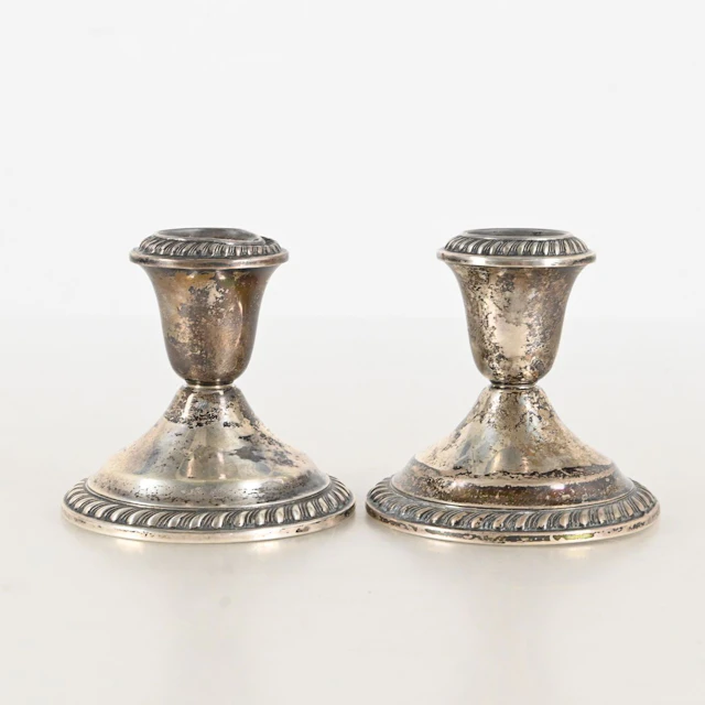 1 par ljusstakar, Sterling Silver, England