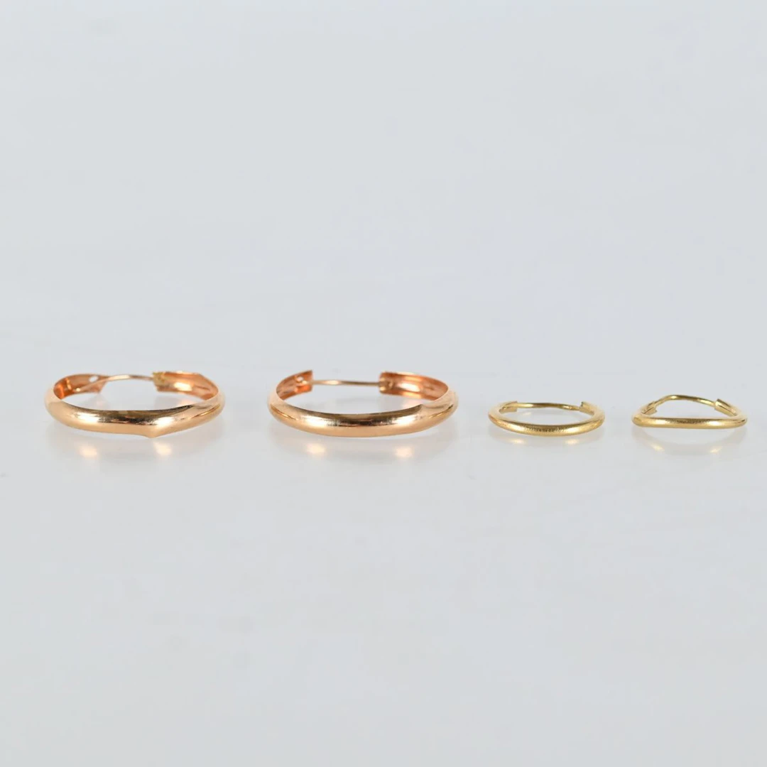 2 par örhängen, Guld 18K