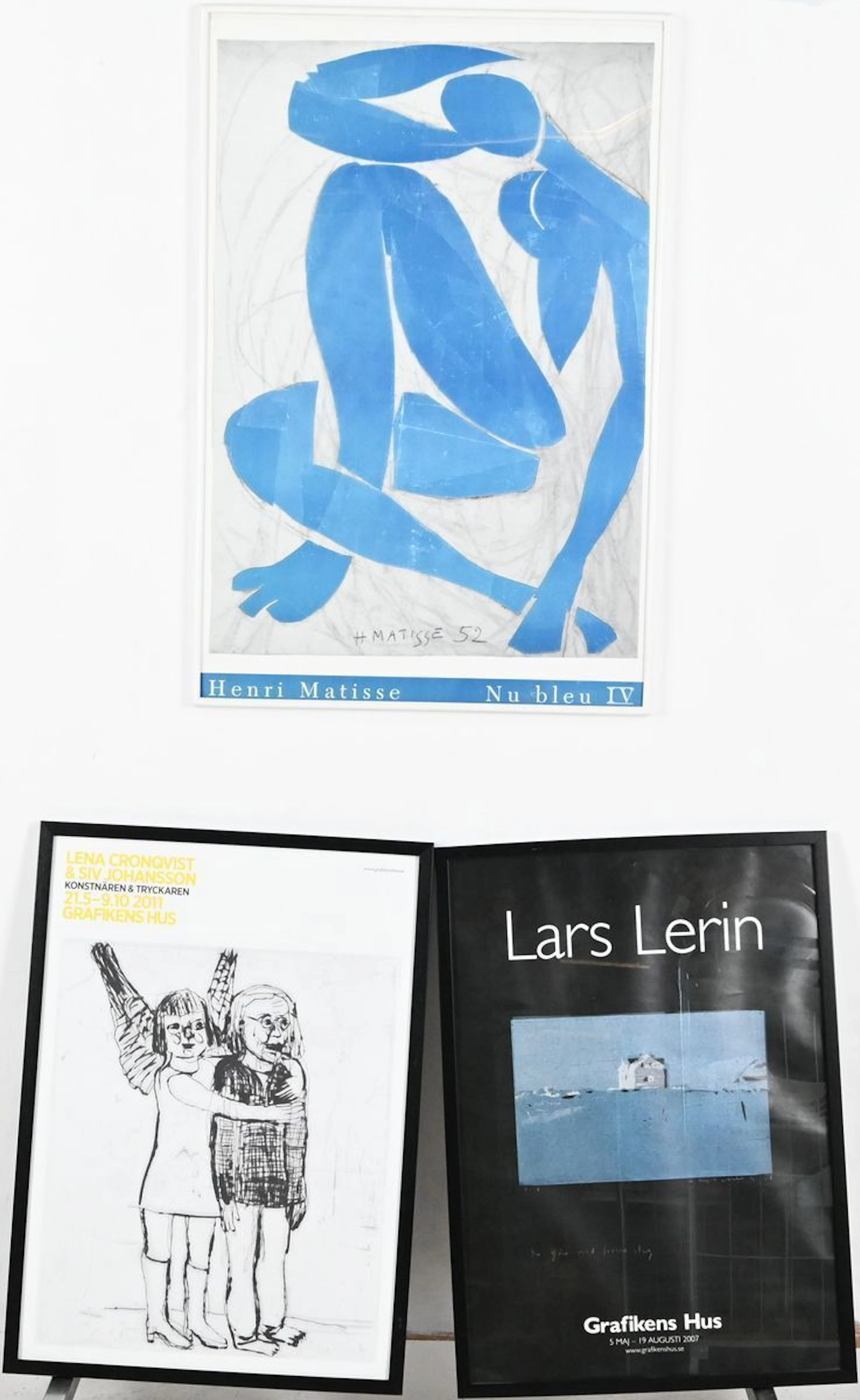 3 konstaffischer, Lars Lerin, Henri Matisse, Lena Cronqvist