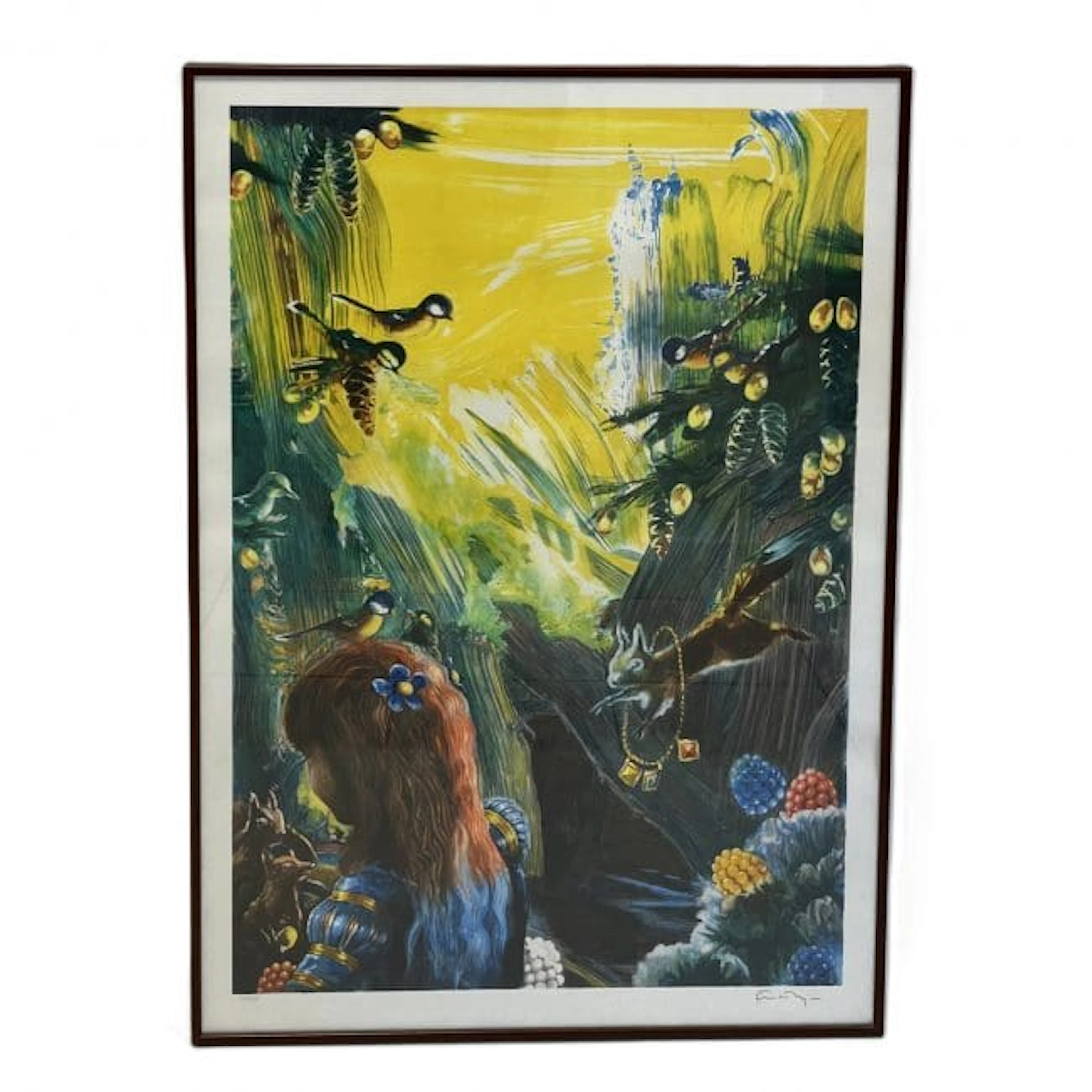 Färglitografi Ernst Billgren (Sverige, f. 1957) ”Stad vid vatten”