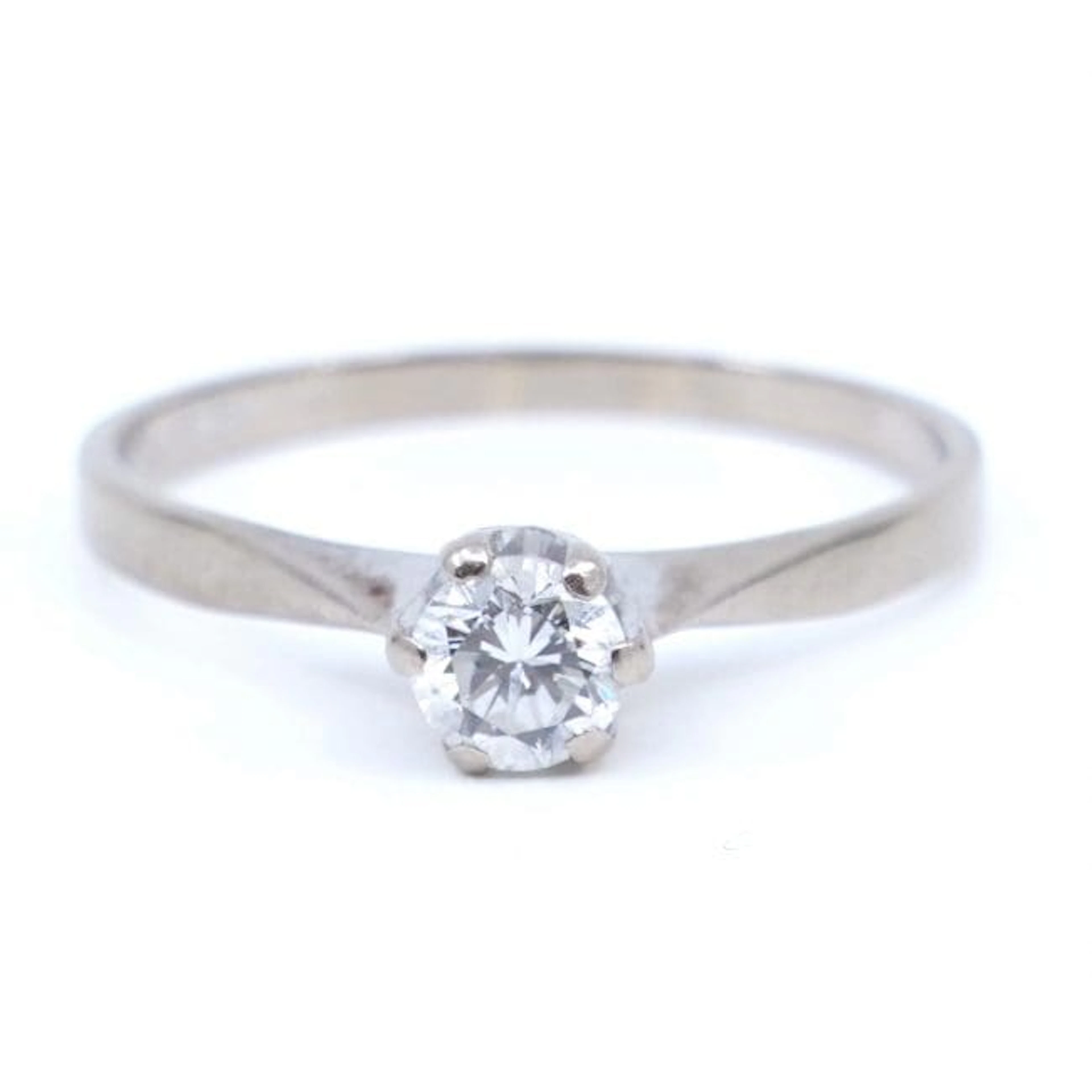 Solitärring Vitguld 18K 2,1g Ø17,75 med diamant 1×0,35ct