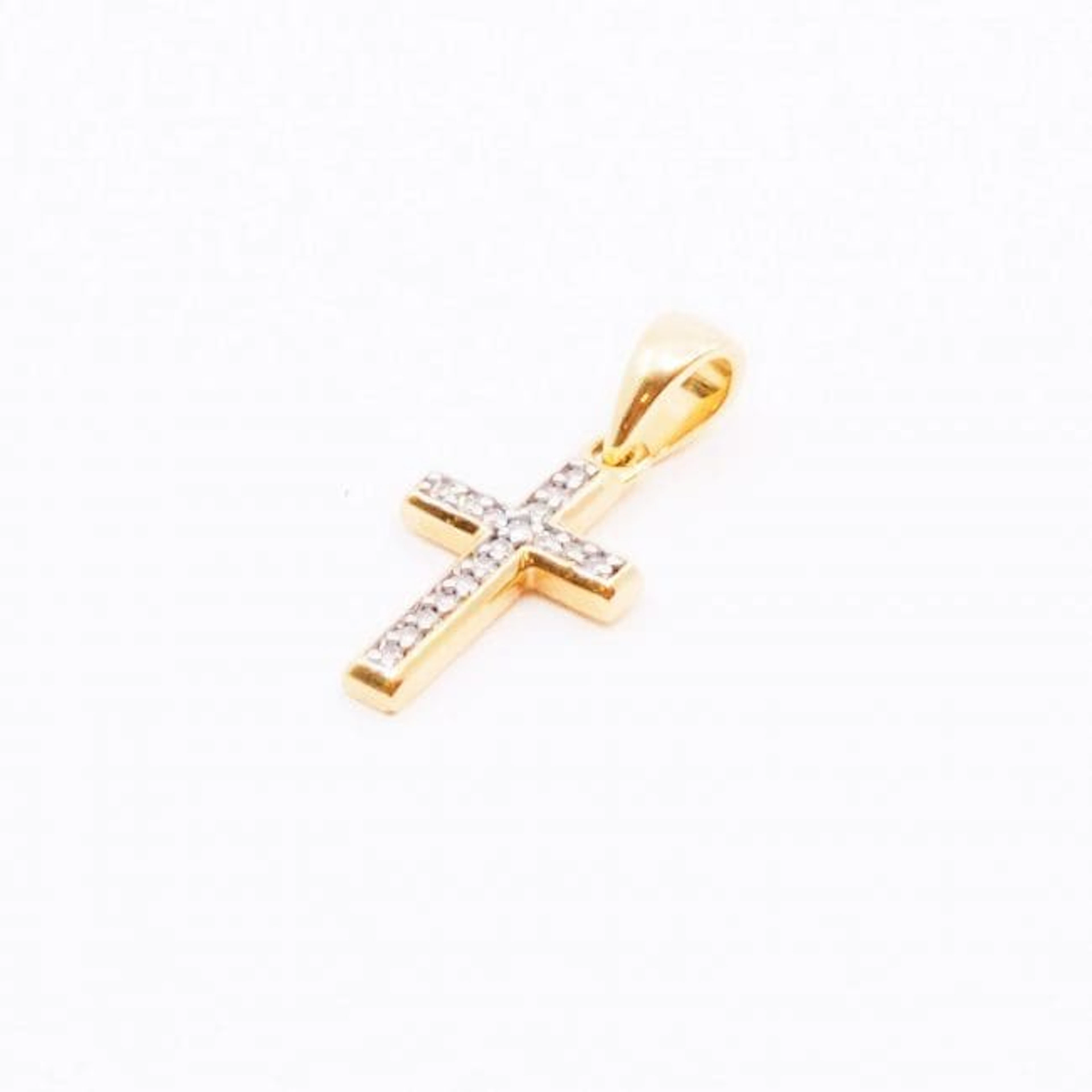 Hänge Kors Guld 18K 0,7g Bredd 8mm Höjd 17mm med diamanter 17xca005ct