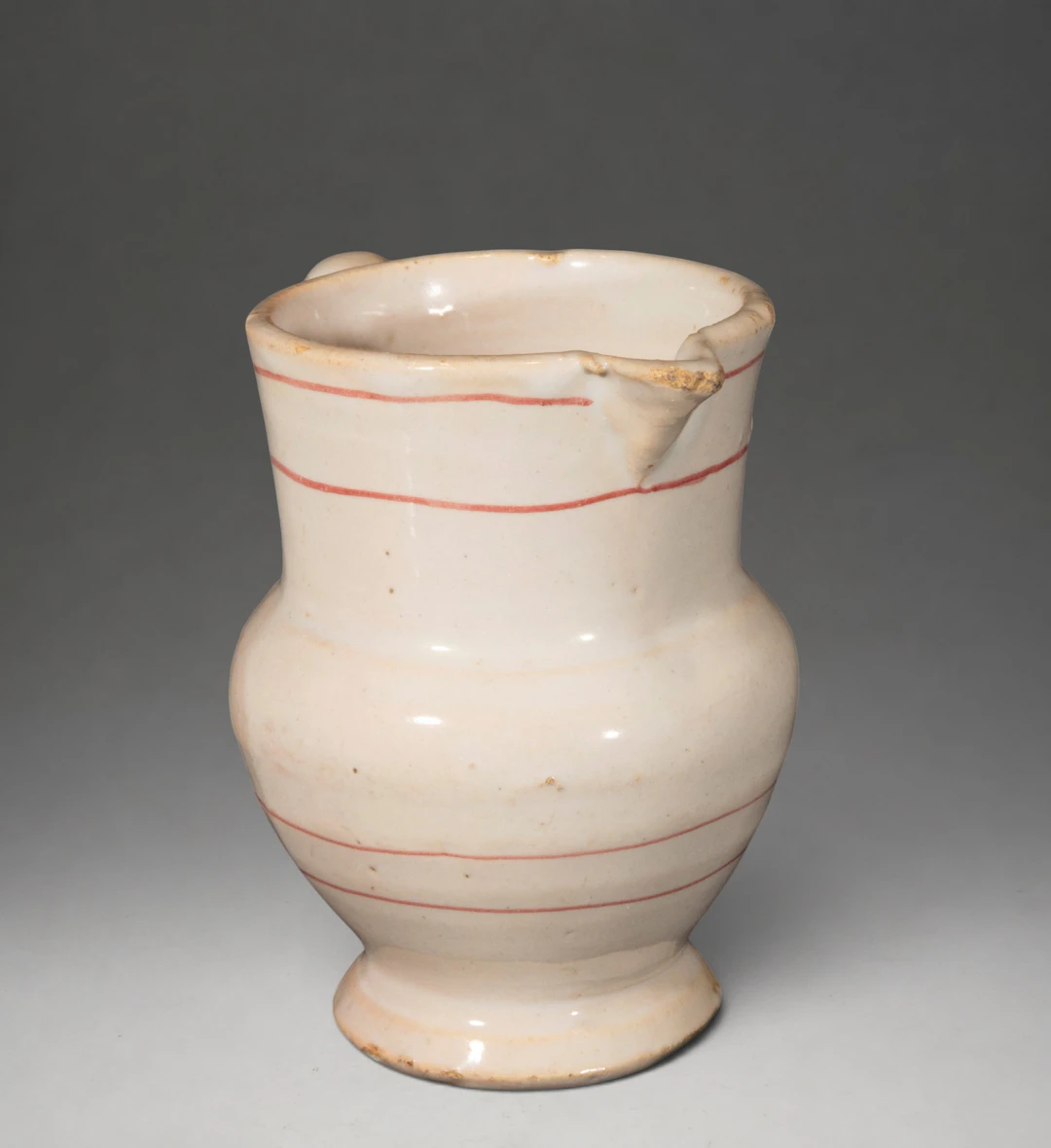 MANISES CERAMICS - Pitcher with red line decoration