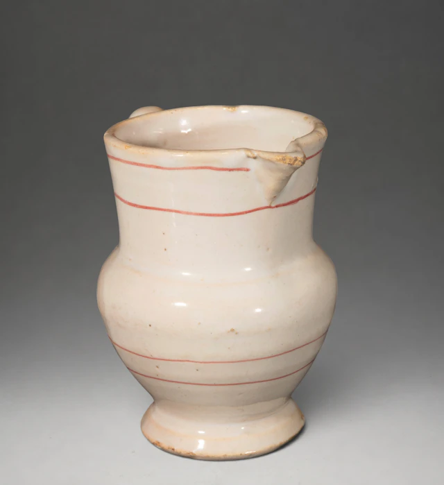 MANISES CERAMICS - Pitcher with red line decoration