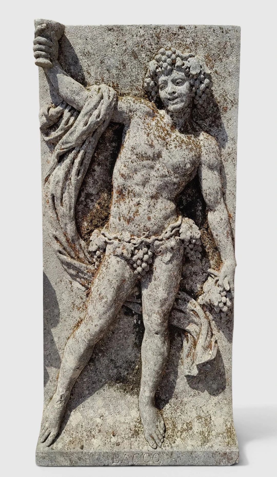 Spectacular stone relief from Vicenza depicting Bacchus, Italy, Venice