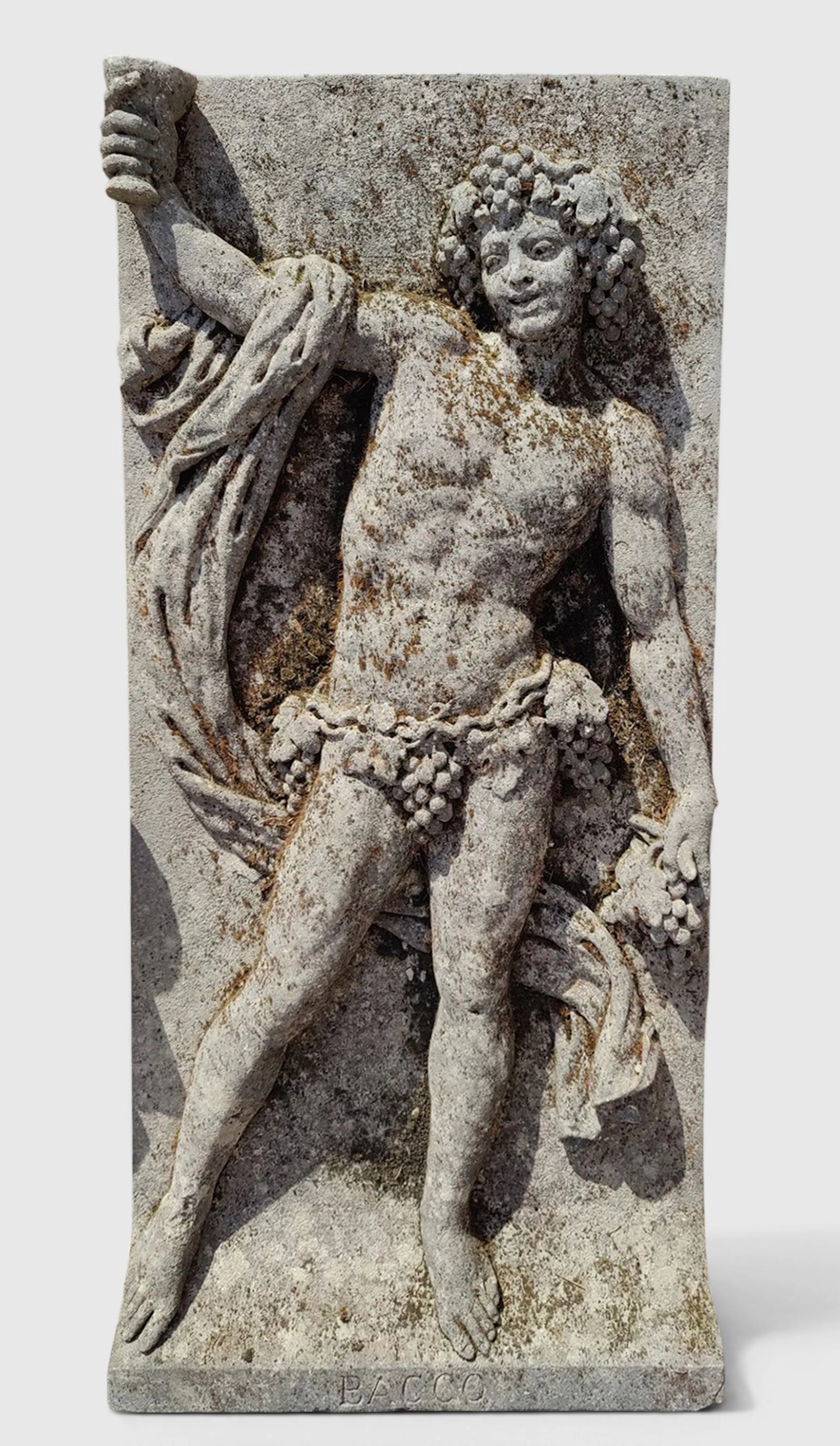 Spectacular stone relief from Vicenza depicting Bacchus, Italy, Venice